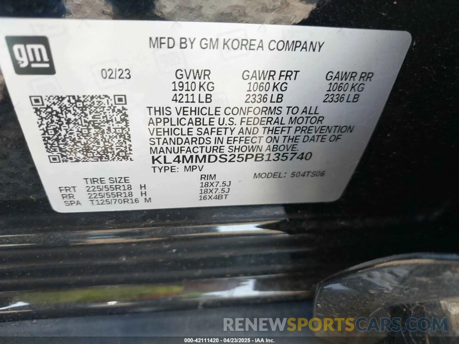 9 Photograph of a damaged car KL4MMDS25PB135740 BUICK ENCORE GX 2023