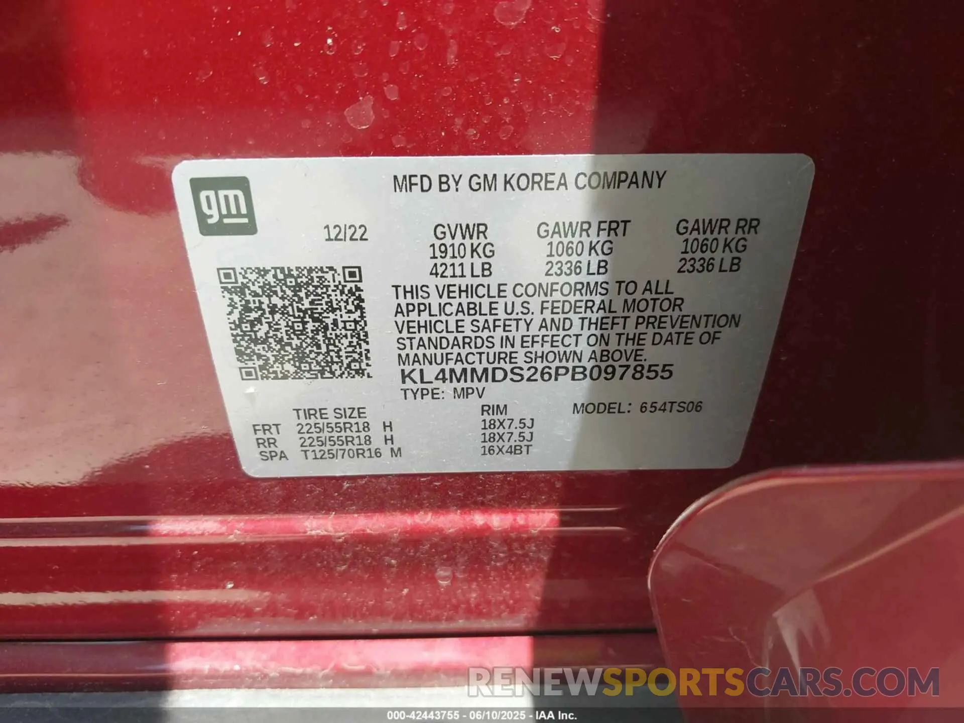 9 Photograph of a damaged car KL4MMDS26PB097855 BUICK ENCORE GX 2023