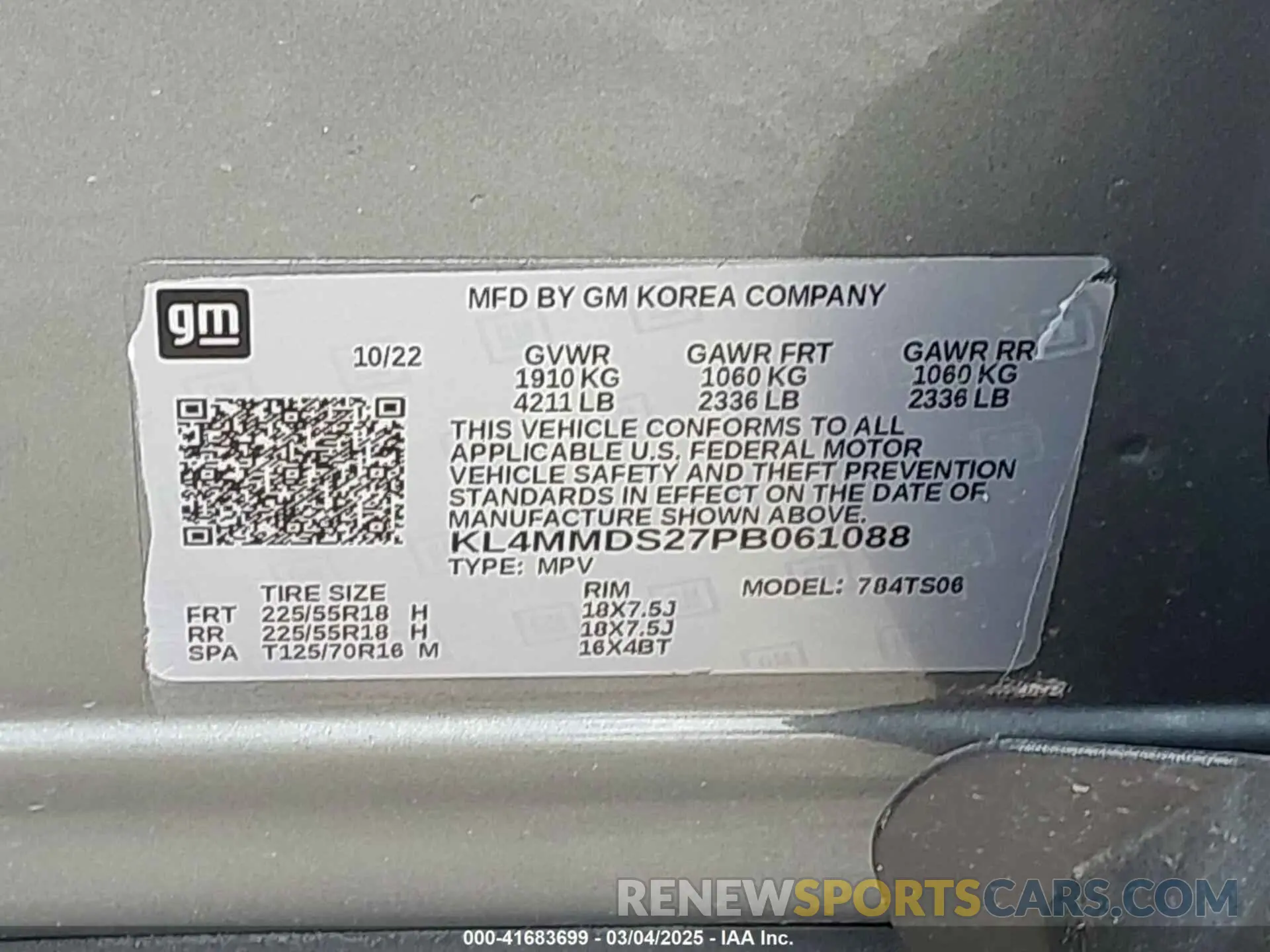 9 Photograph of a damaged car KL4MMDS27PB061088 BUICK ENCORE GX 2023