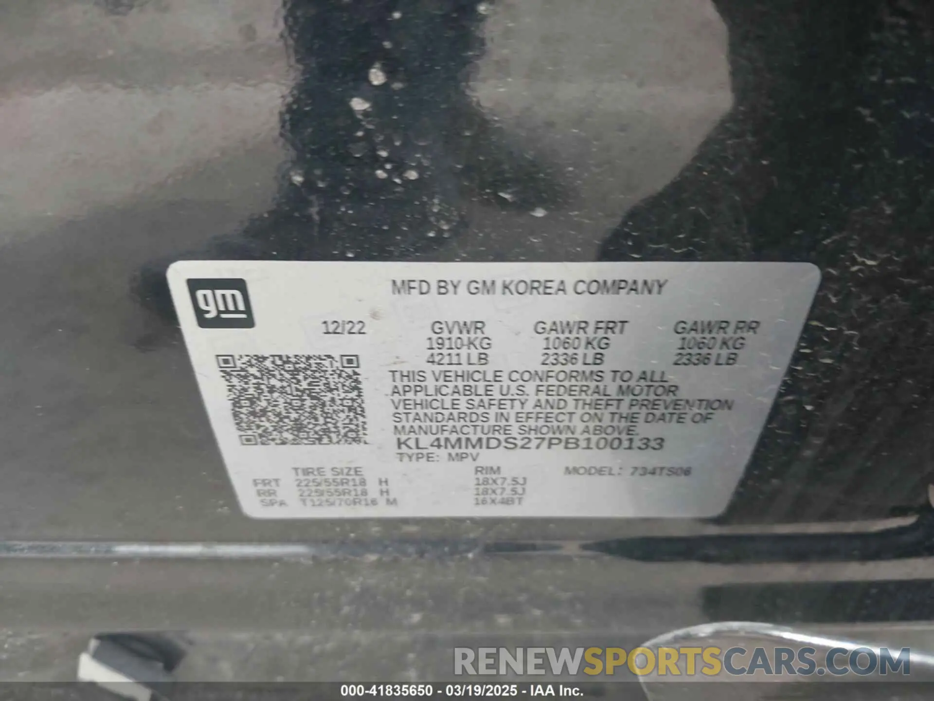 9 Photograph of a damaged car KL4MMDS27PB100133 BUICK ENCORE GX 2023