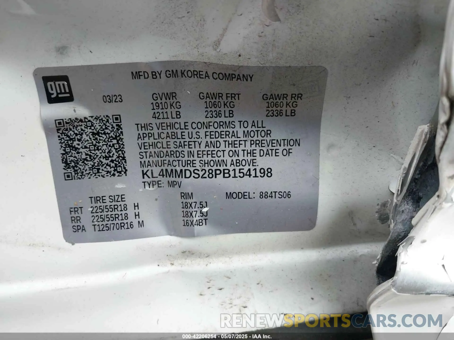 9 Photograph of a damaged car KL4MMDS28PB154198 BUICK ENCORE GX 2023