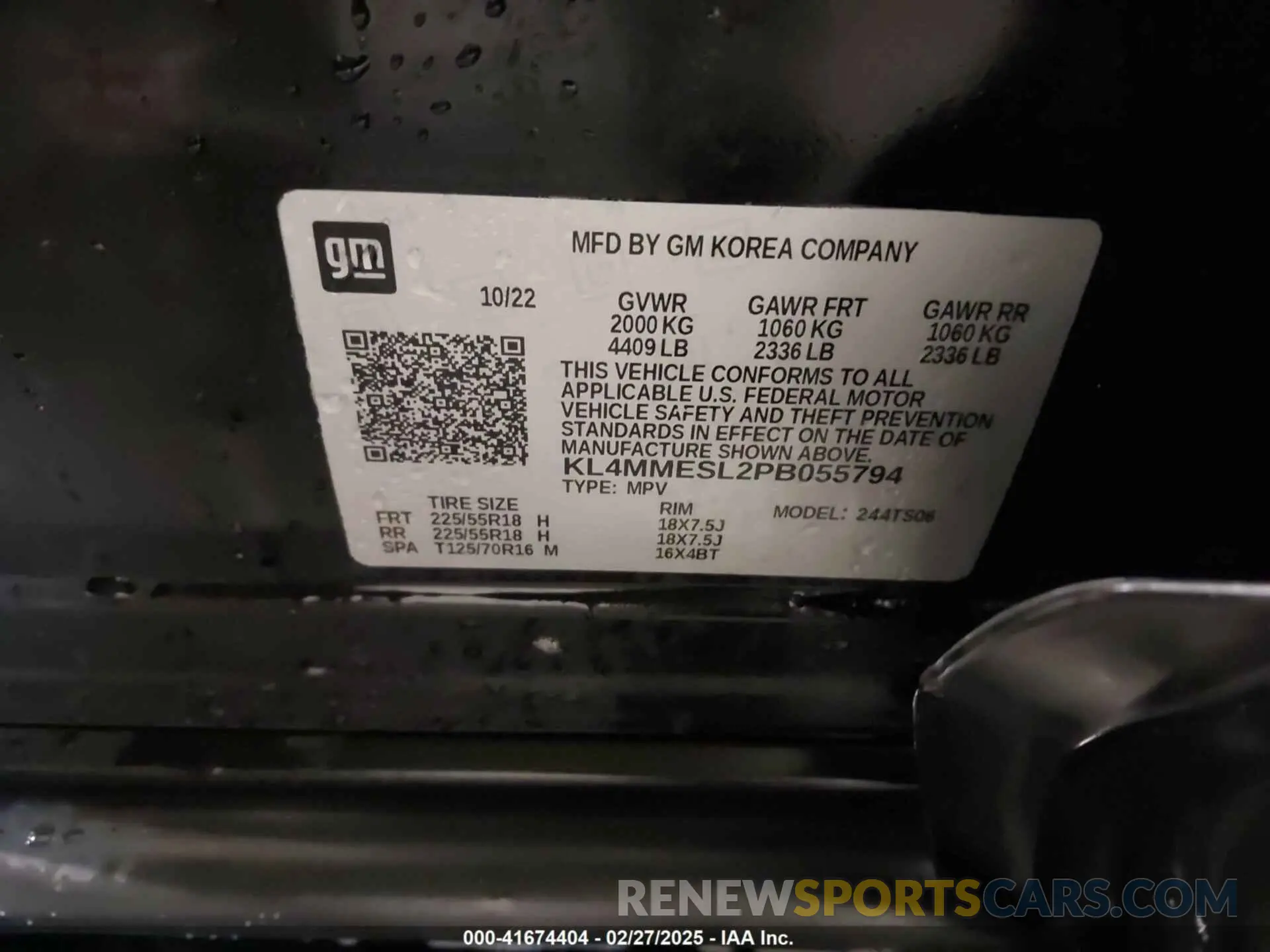 9 Photograph of a damaged car KL4MMESL2PB055794 BUICK ENCORE GX 2023