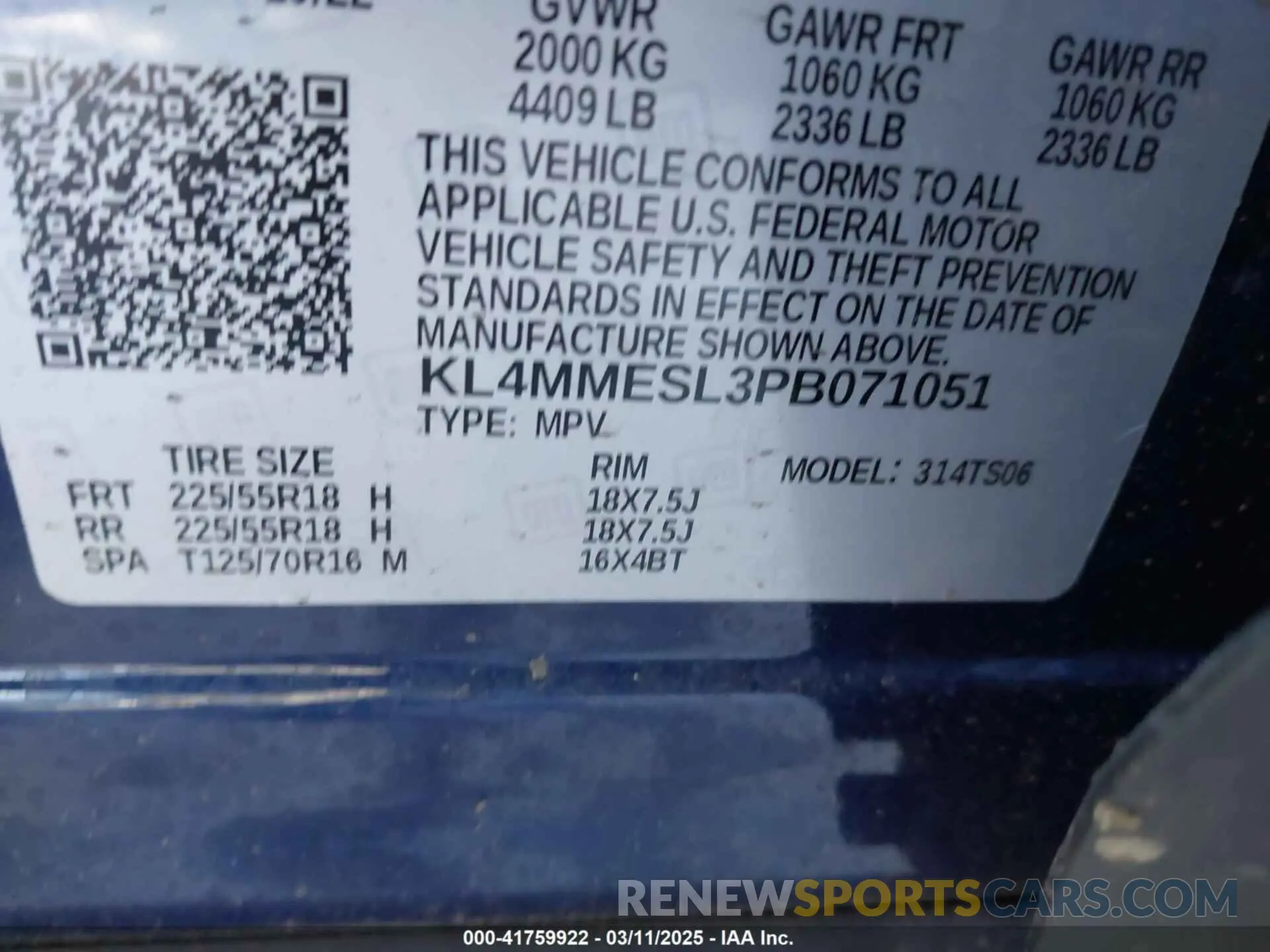 9 Photograph of a damaged car KL4MMESL3PB071051 BUICK ENCORE GX 2023