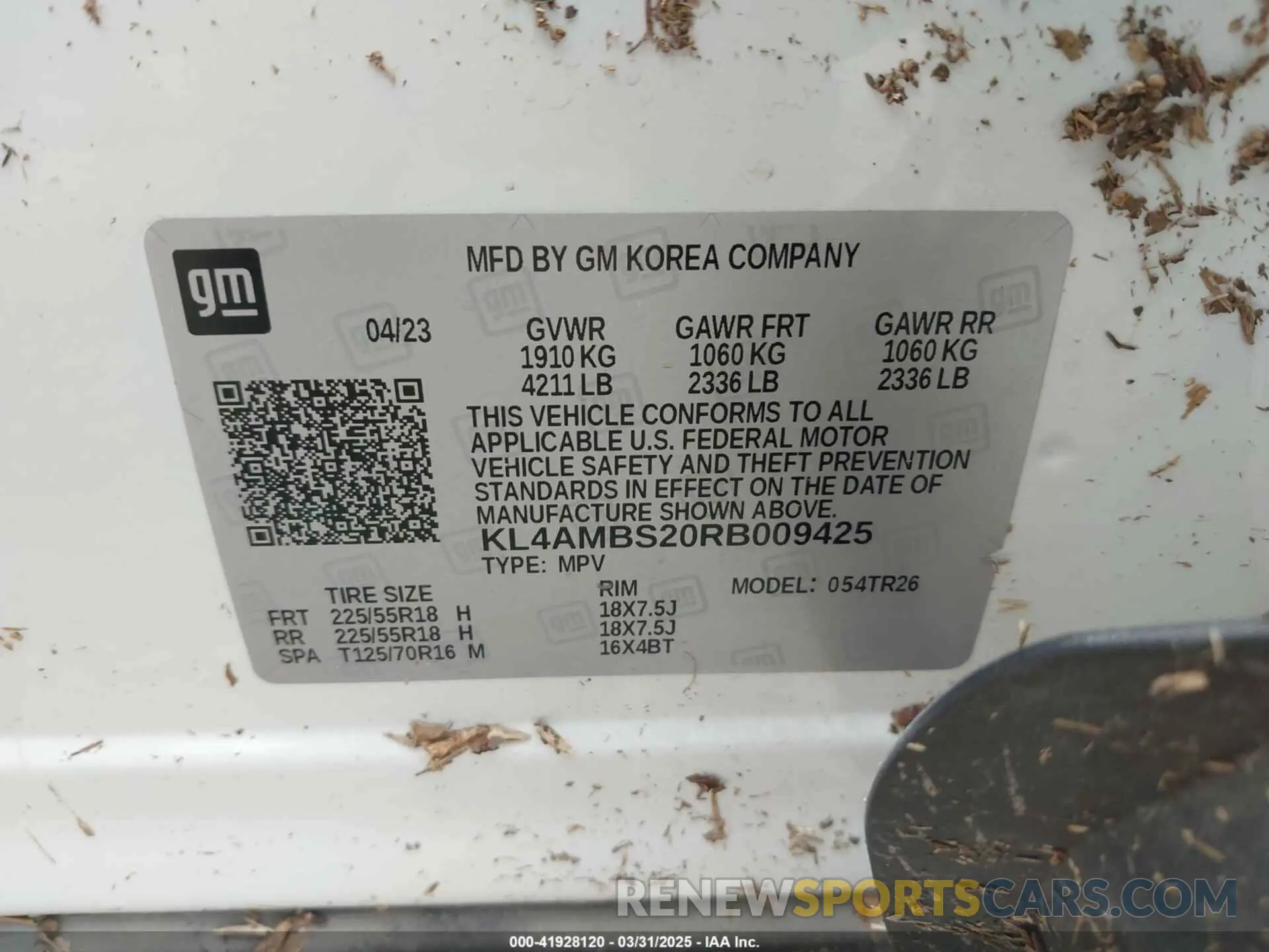 9 Photograph of a damaged car KL4AMBS20RB009425 BUICK ENCORE GX 2024