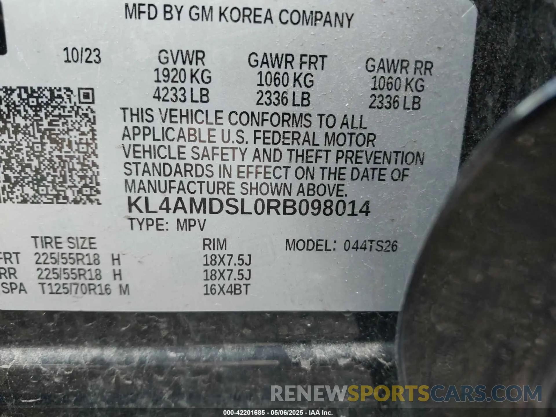 9 Photograph of a damaged car KL4AMDSL0RB098014 BUICK ENCORE GX 2024
