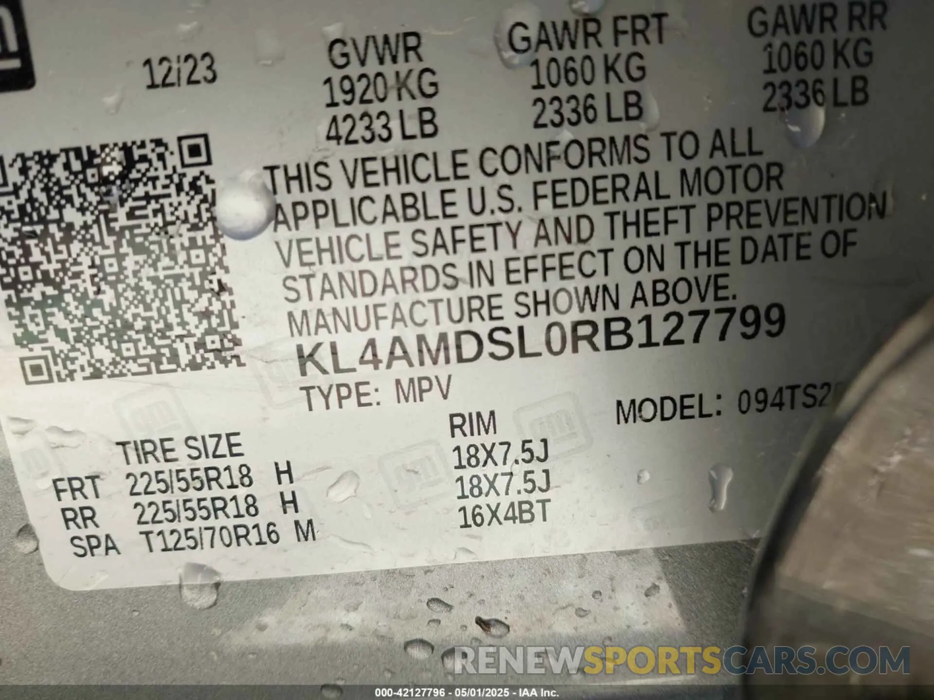 9 Photograph of a damaged car KL4AMDSL0RB127799 BUICK ENCORE GX 2024