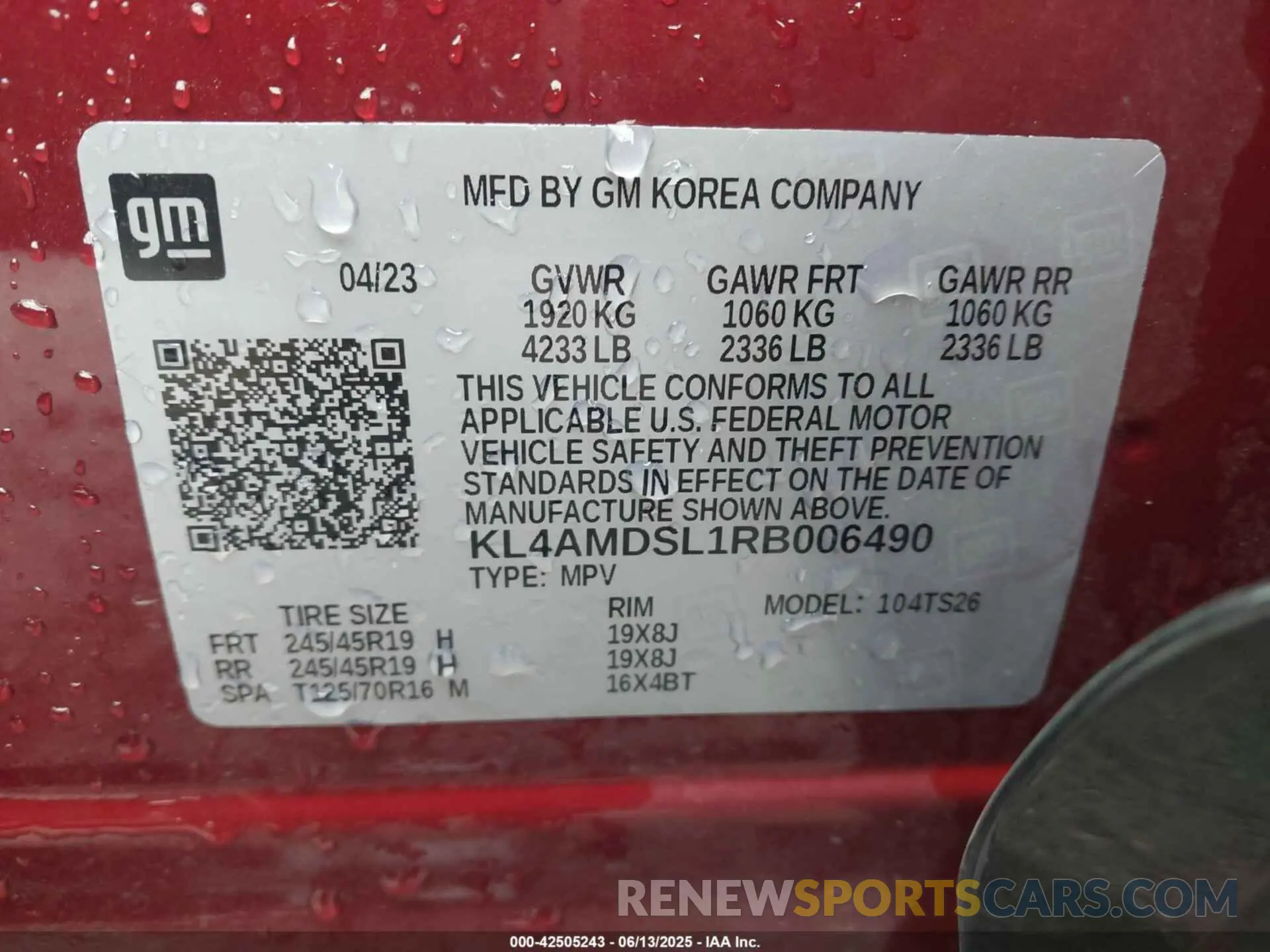 9 Photograph of a damaged car KL4AMDSL1RB006490 BUICK ENCORE GX 2024