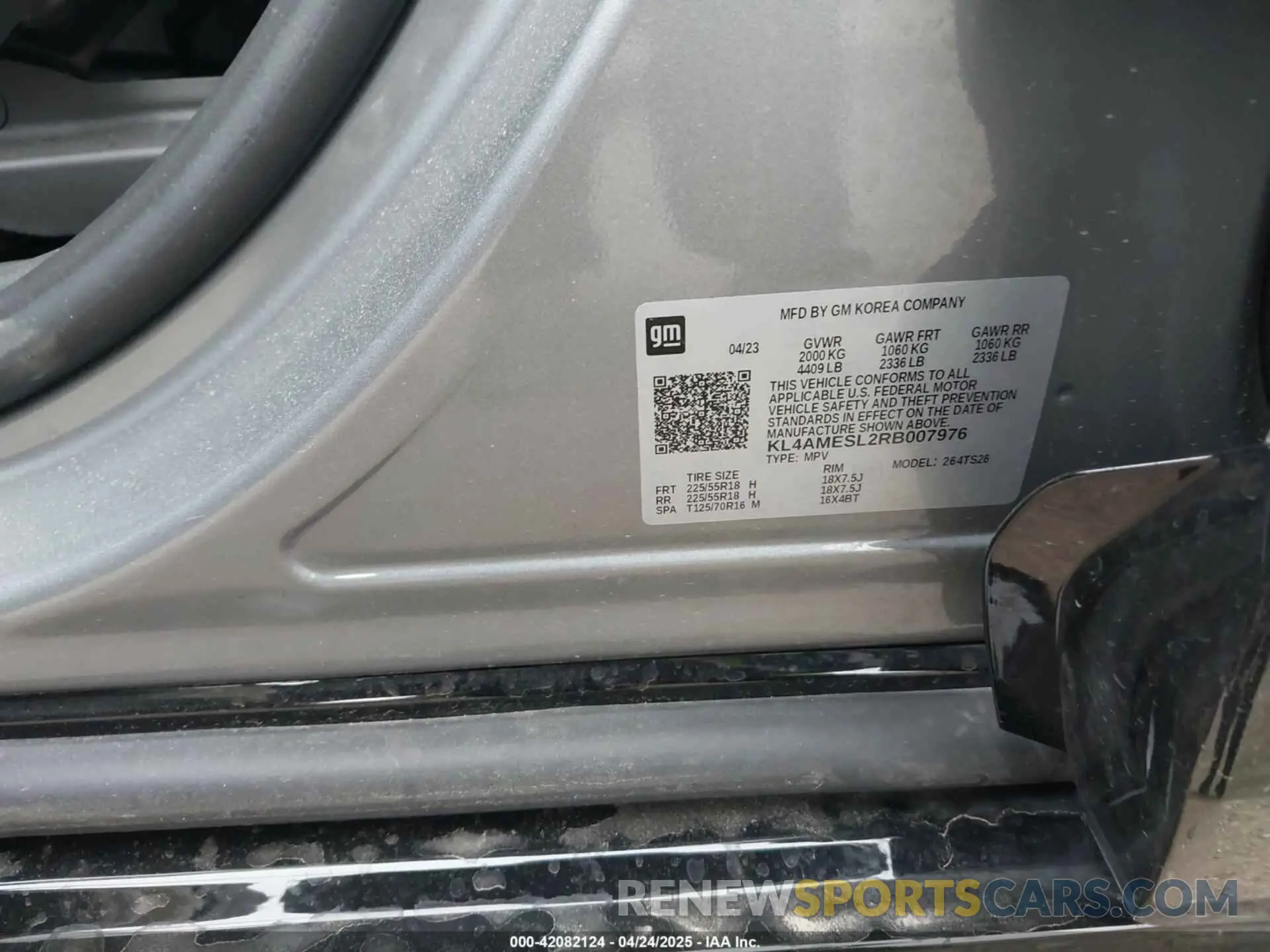 9 Photograph of a damaged car KL4AMESL2RB007976 BUICK ENCORE GX 2024
