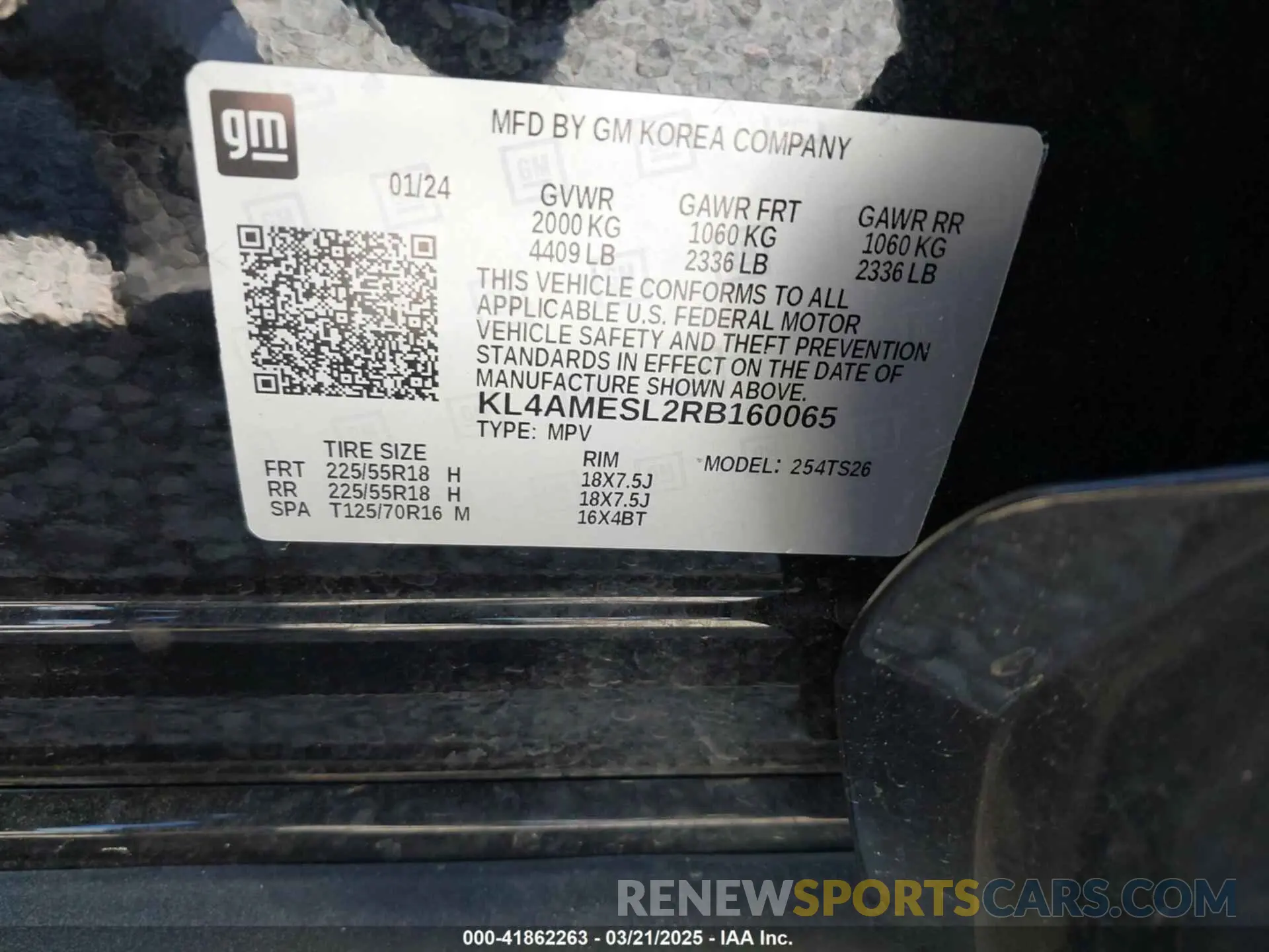 9 Photograph of a damaged car KL4AMESL2RB160065 BUICK ENCORE GX 2024