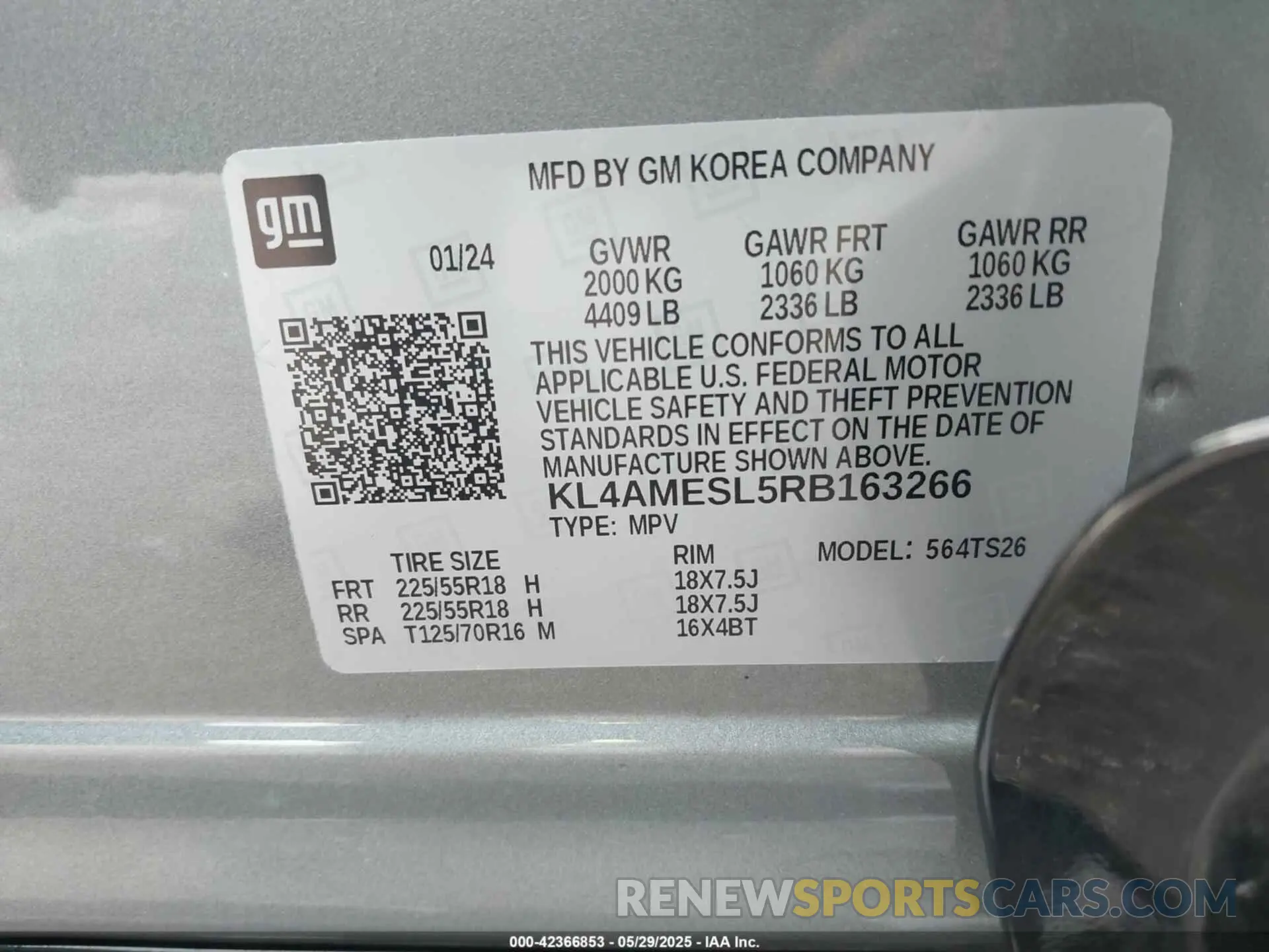 9 Photograph of a damaged car KL4AMESL5RB163266 BUICK ENCORE GX 2024