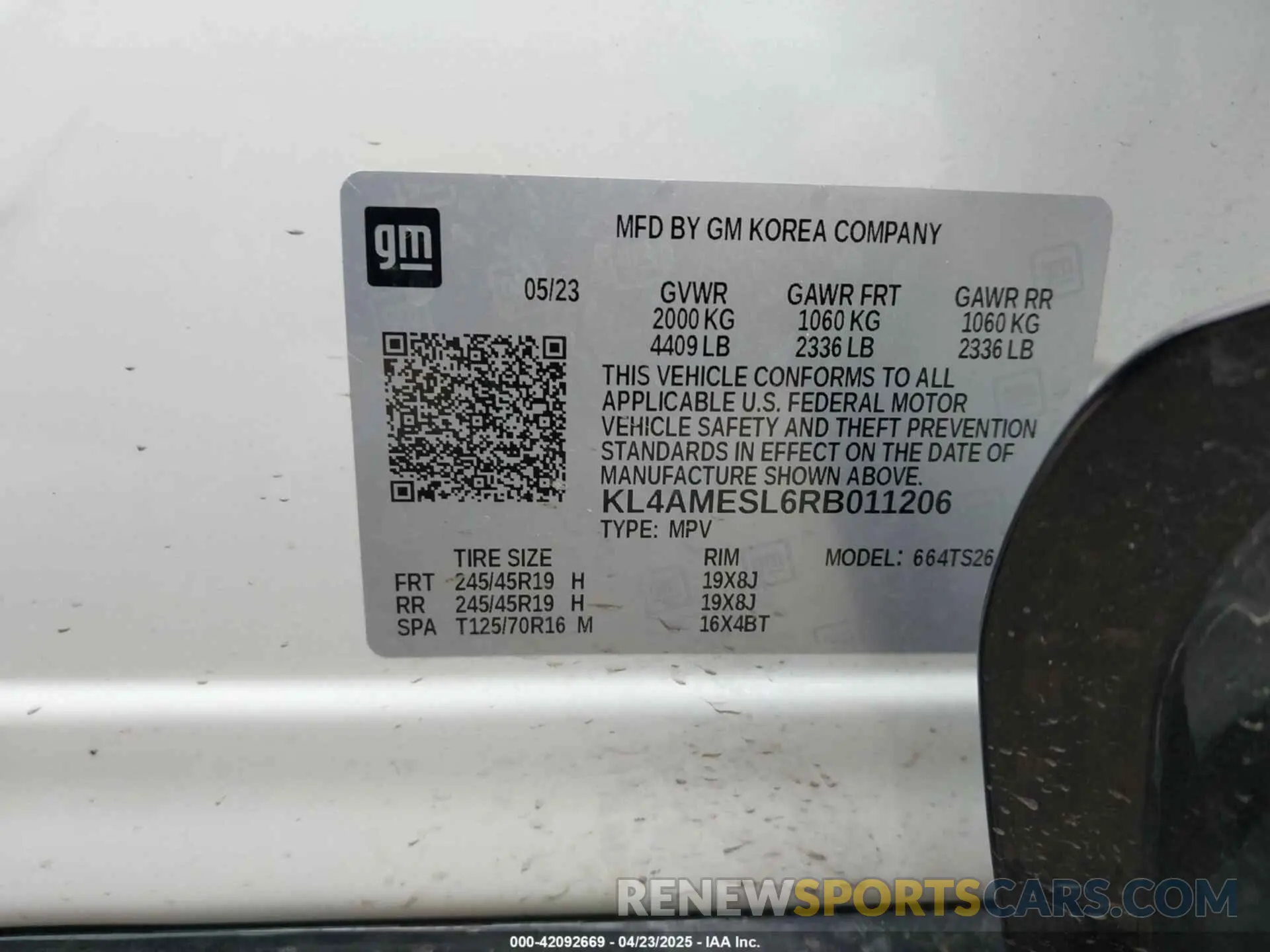 9 Photograph of a damaged car KL4AMESL6RB011206 BUICK ENCORE GX 2024