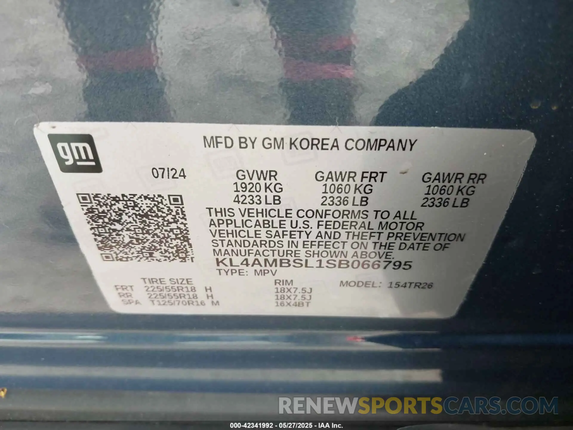 9 Photograph of a damaged car KL4AMBSL1SB066795 BUICK ENCORE GX 2025