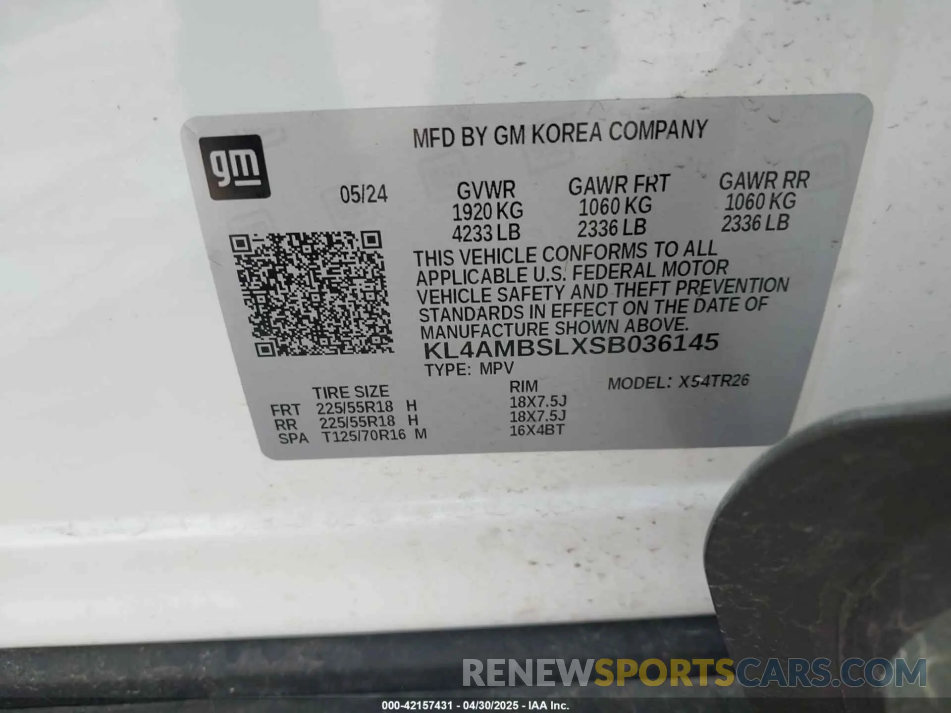 9 Photograph of a damaged car KL4AMBSLXSB036145 BUICK ENCORE GX 2025