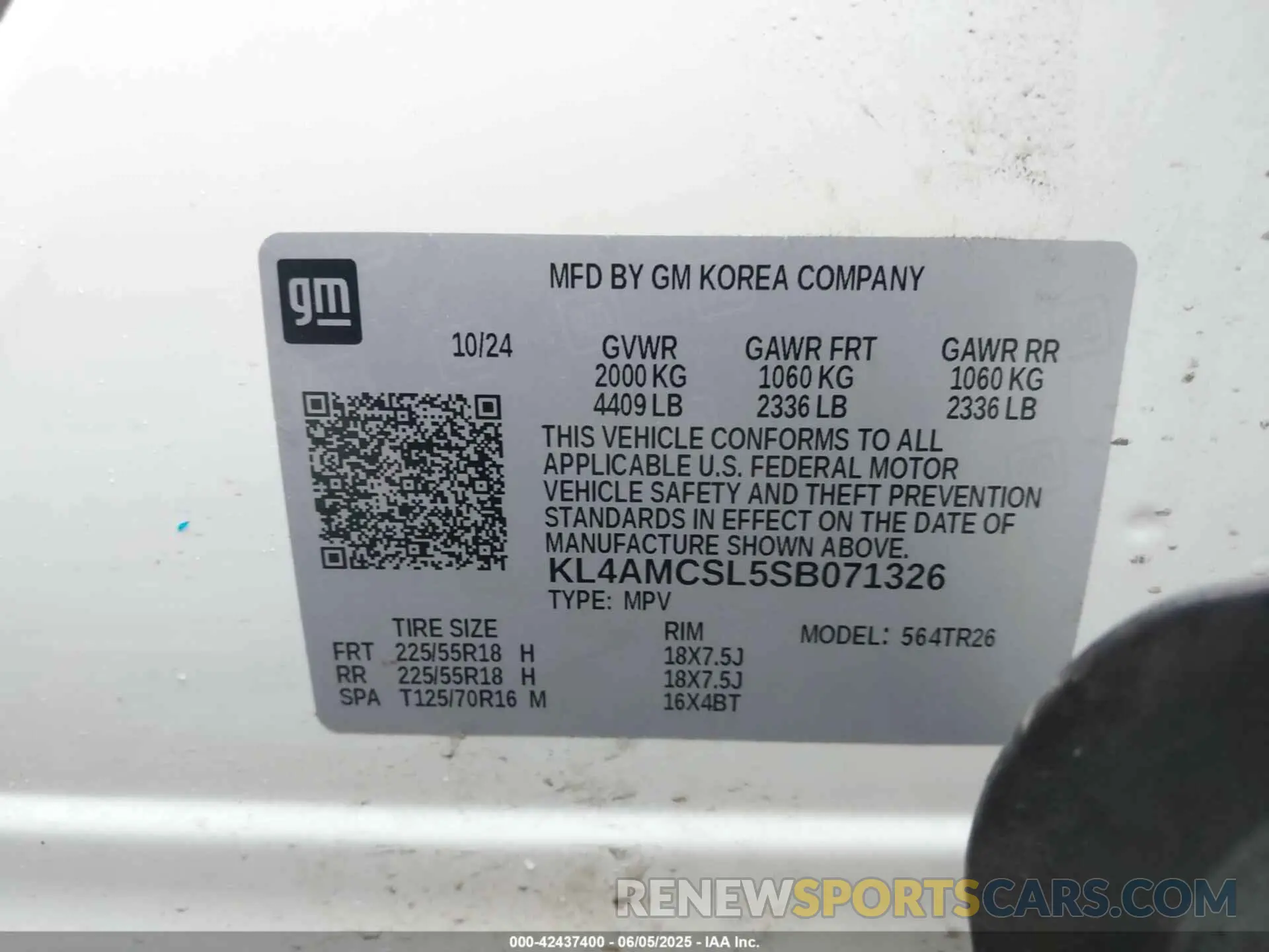9 Photograph of a damaged car KL4AMCSL5SB071326 BUICK ENCORE GX 2025