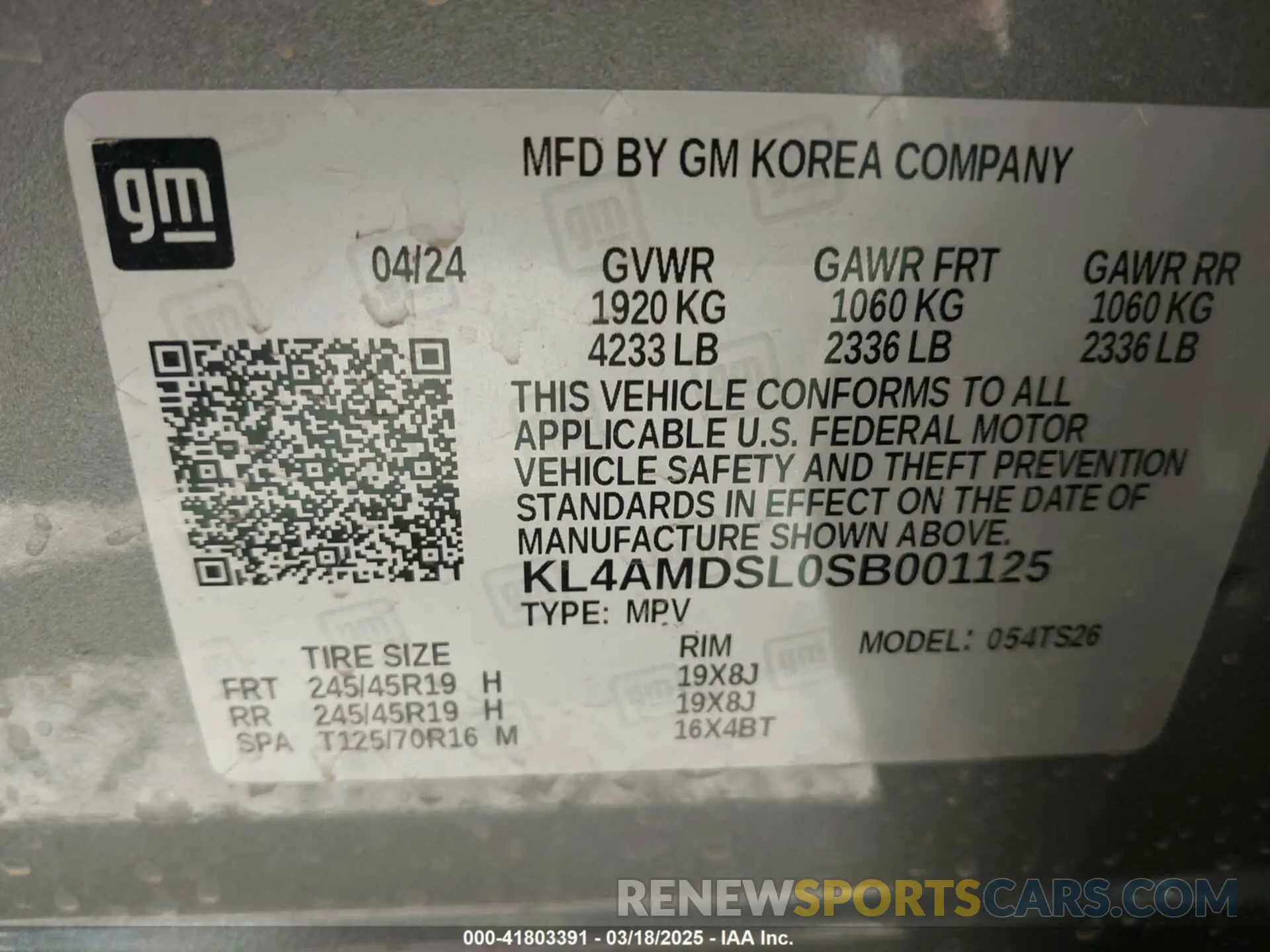 9 Photograph of a damaged car KL4AMDSL0SB001125 BUICK ENCORE GX 2025