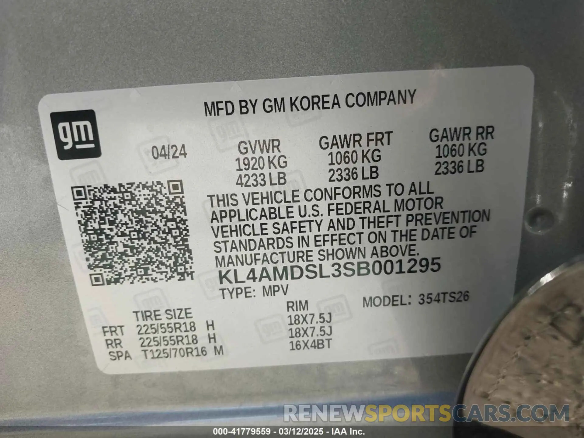 9 Photograph of a damaged car KL4AMDSL3SB001295 BUICK ENCORE GX 2025