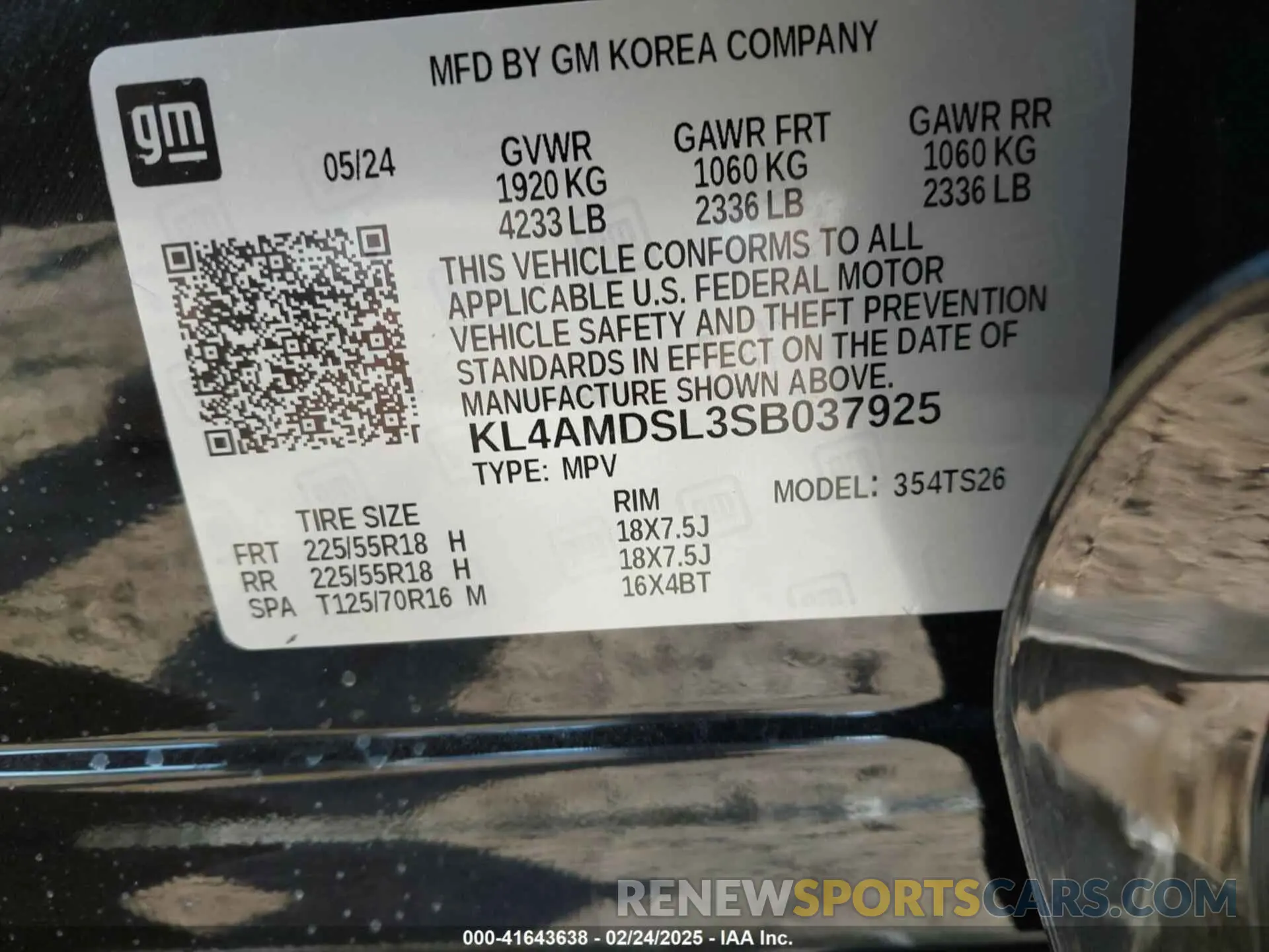 9 Photograph of a damaged car KL4AMDSL3SB037925 BUICK ENCORE GX 2025