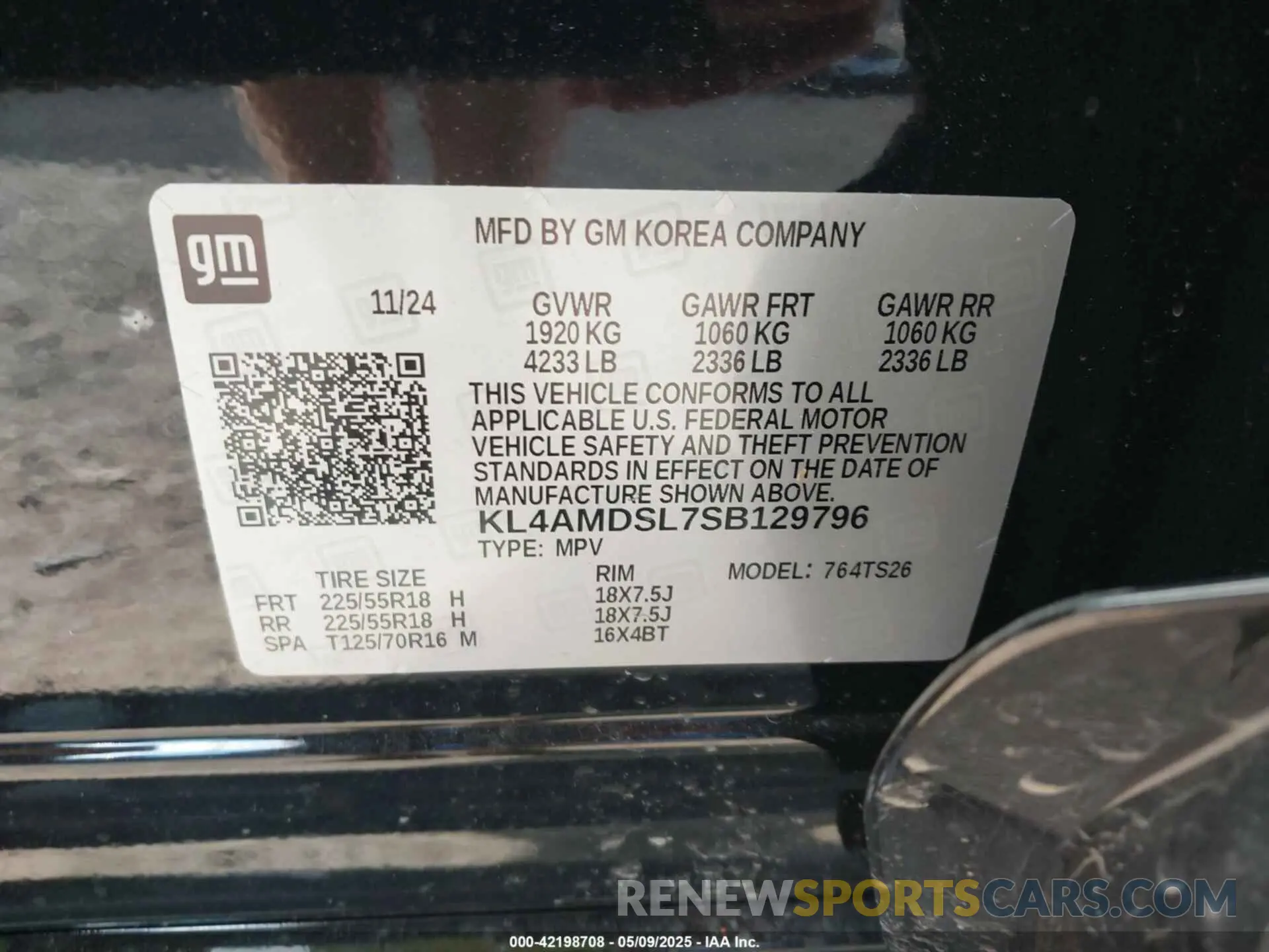 9 Photograph of a damaged car KL4AMDSL7SB129796 BUICK ENCORE GX 2025