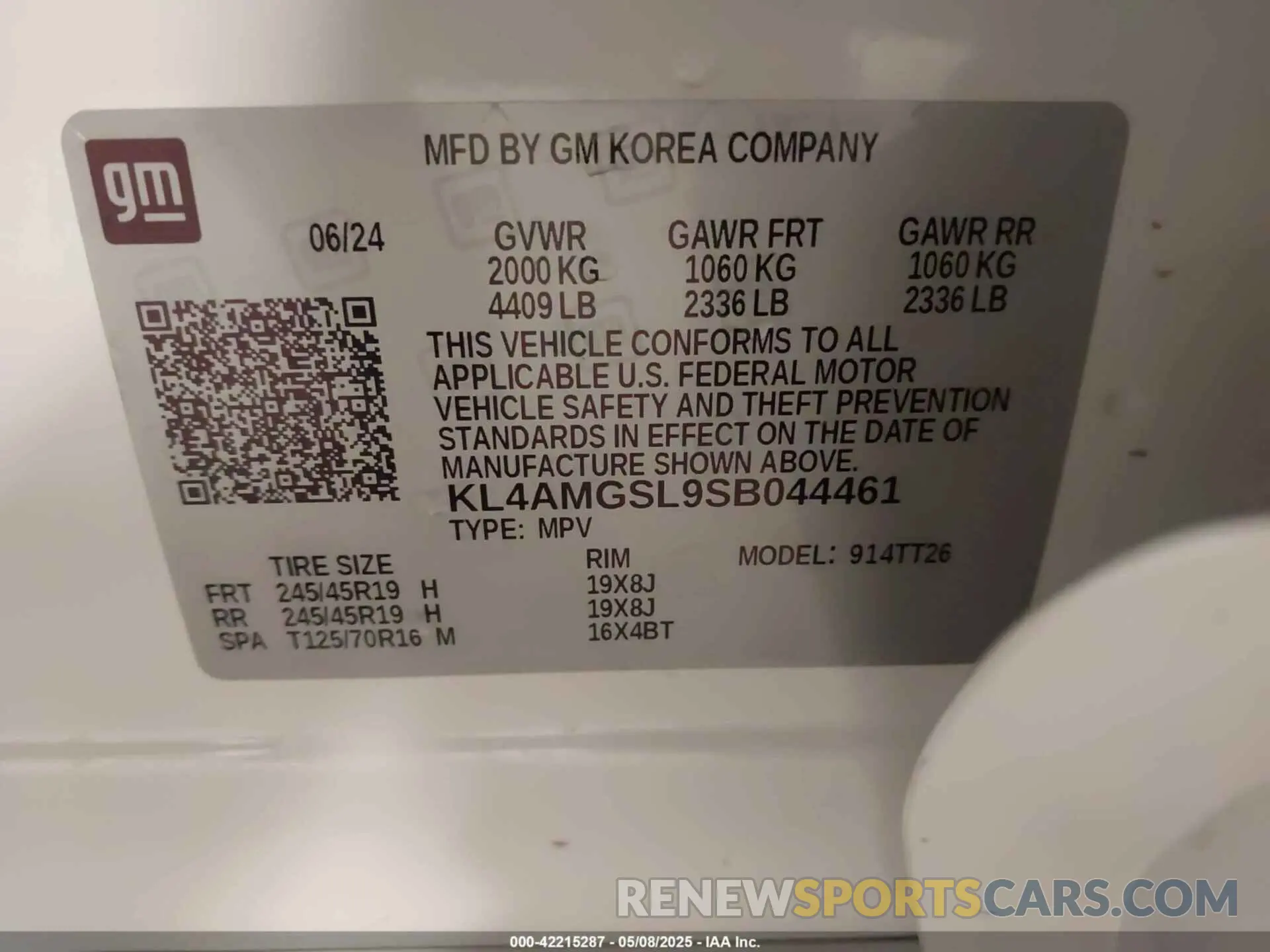 9 Photograph of a damaged car KL4AMGSL9SB044461 BUICK ENCORE GX 2025