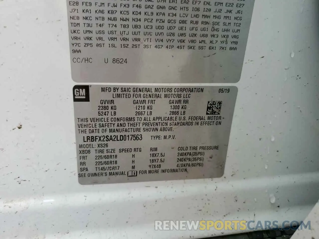 13 Photograph of a damaged car LRBFX2SA2LD017563 BUICK ENVISION 2020