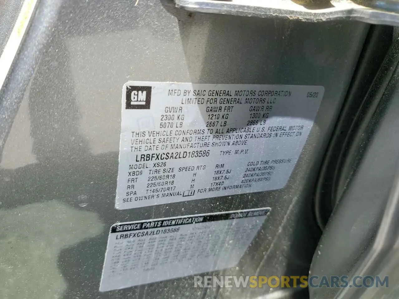 13 Photograph of a damaged car LRBFXCSA2LD183586 BUICK ENVISION 2020