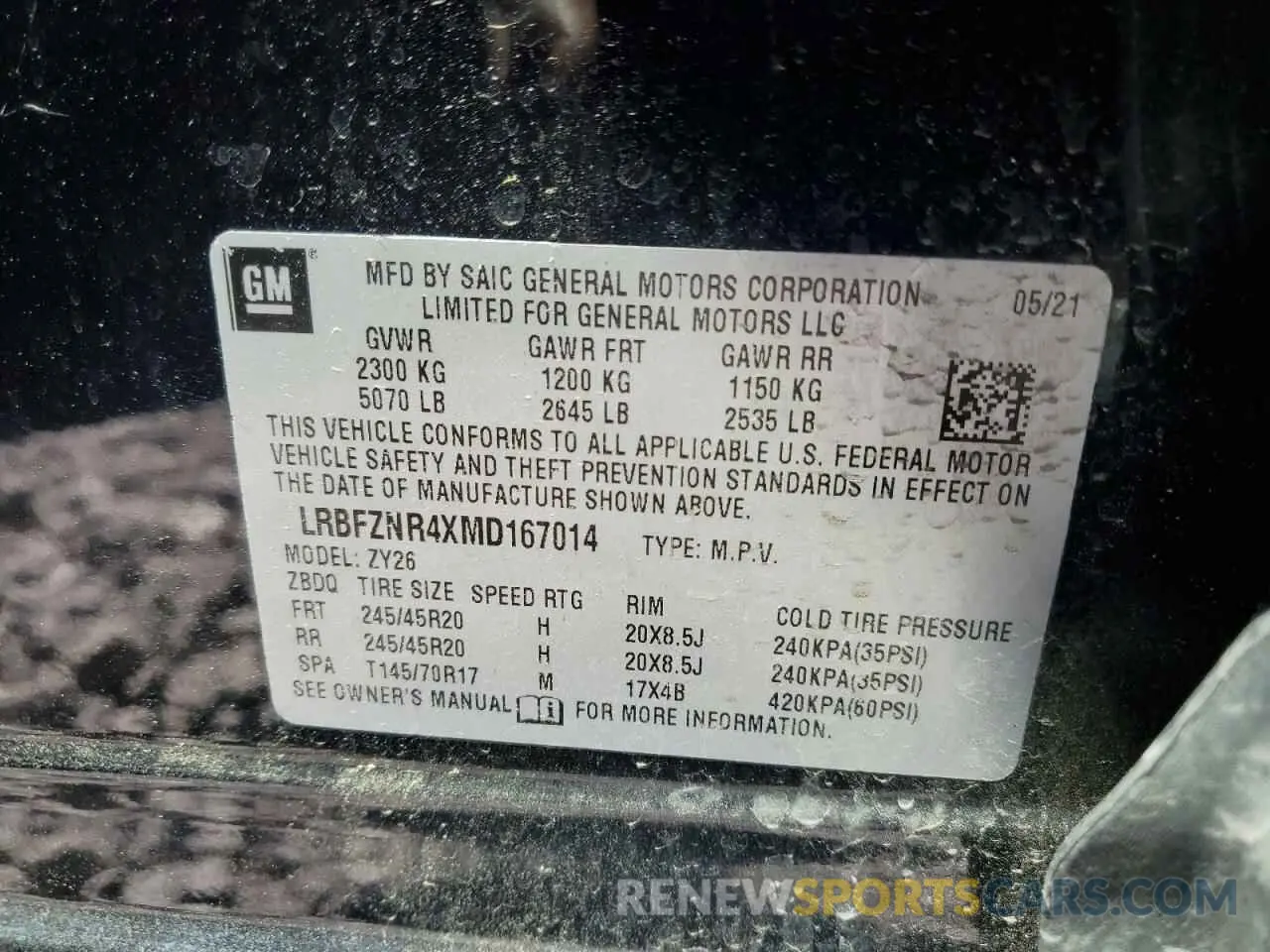 13 Photograph of a damaged car LRBFZNR4XMD167014 BUICK ENVISION 2021