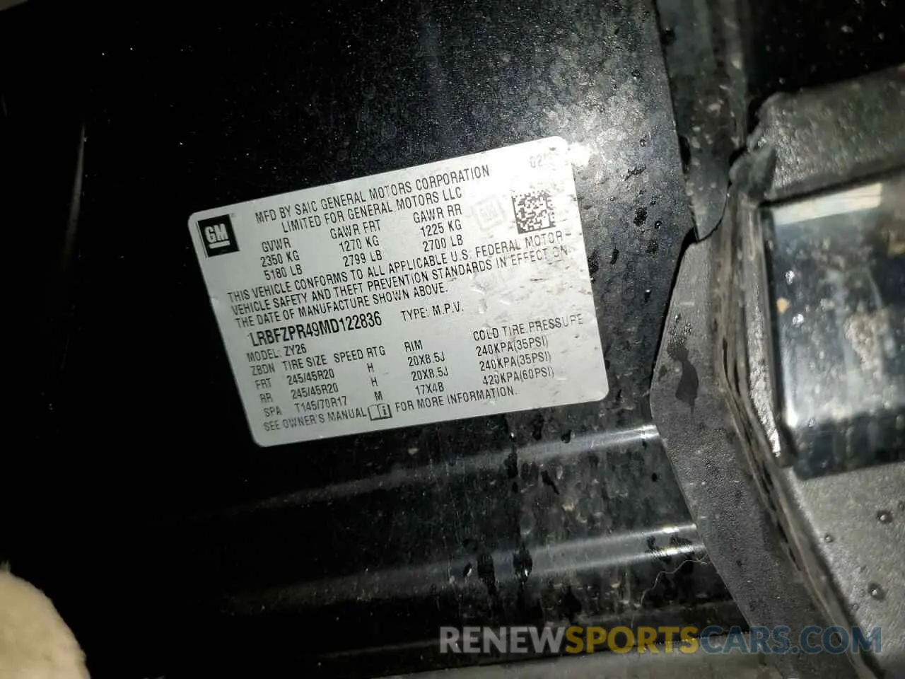 14 Photograph of a damaged car LRBFZPR49MD122836 BUICK ENVISION 2021