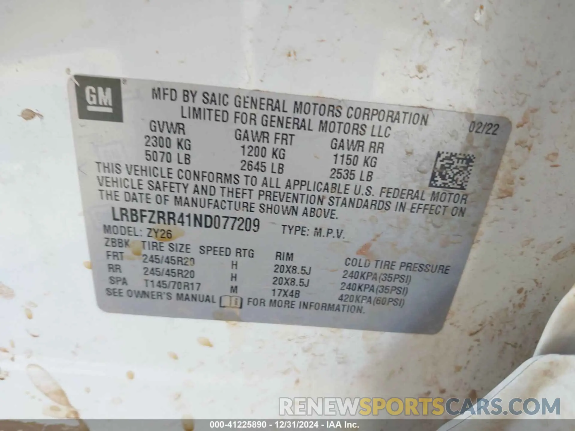 9 Photograph of a damaged car LRBFZRR41ND077209 BUICK ENVISION 2022