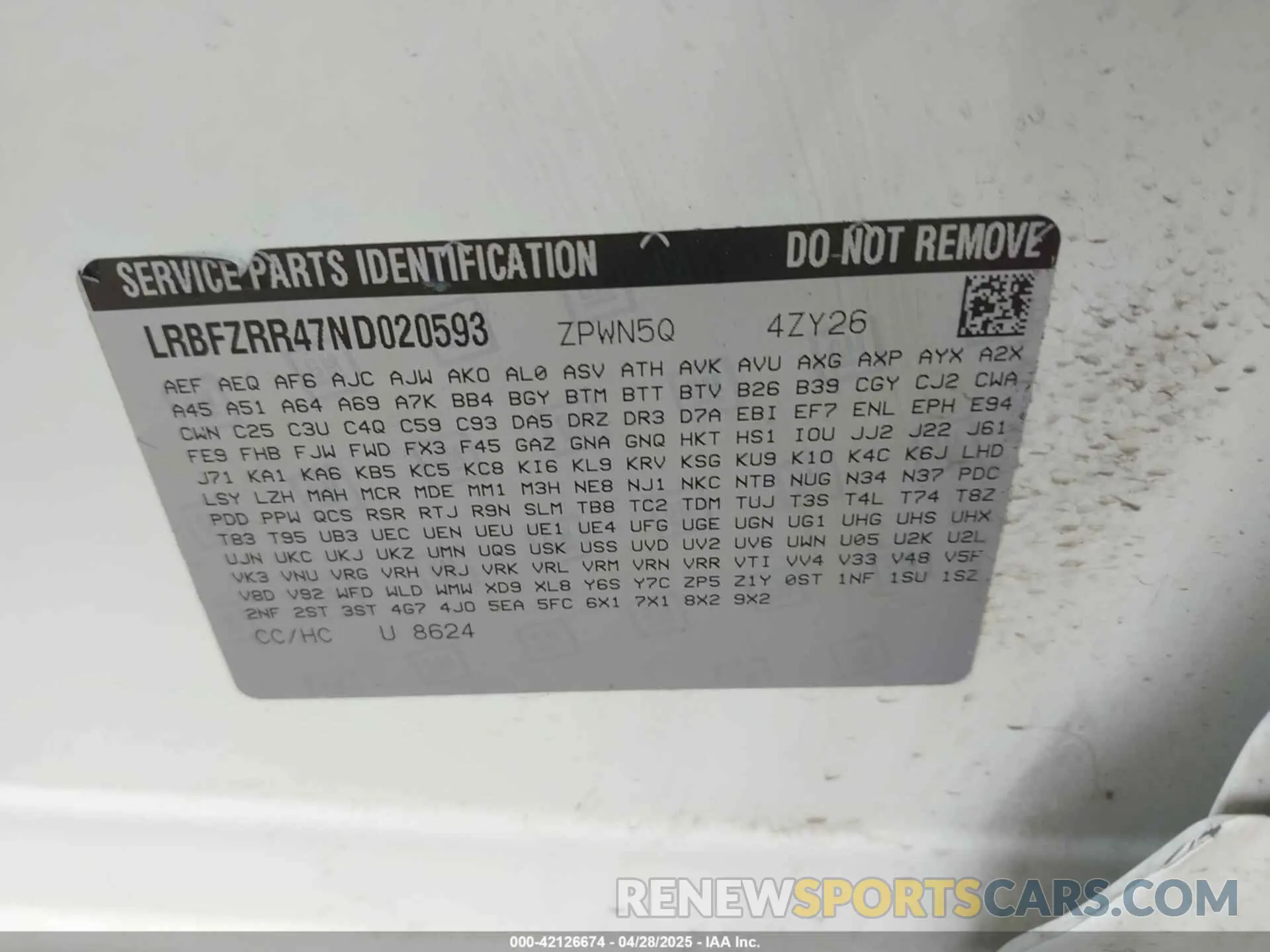 9 Photograph of a damaged car LRBFZRR47ND020593 BUICK ENVISION 2022