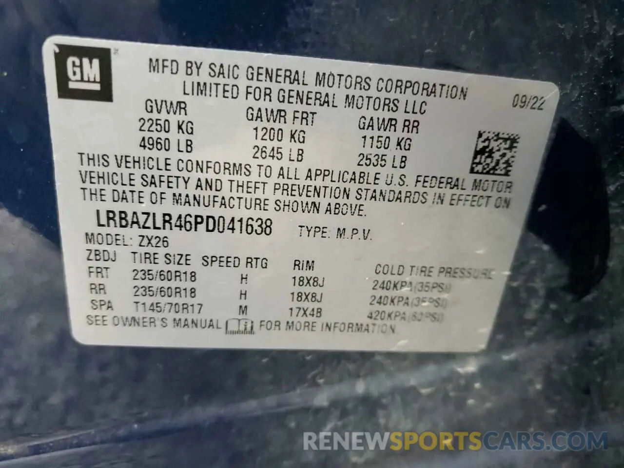 14 Photograph of a damaged car LRBAZLR46PD041638 BUICK ENVISION 2023