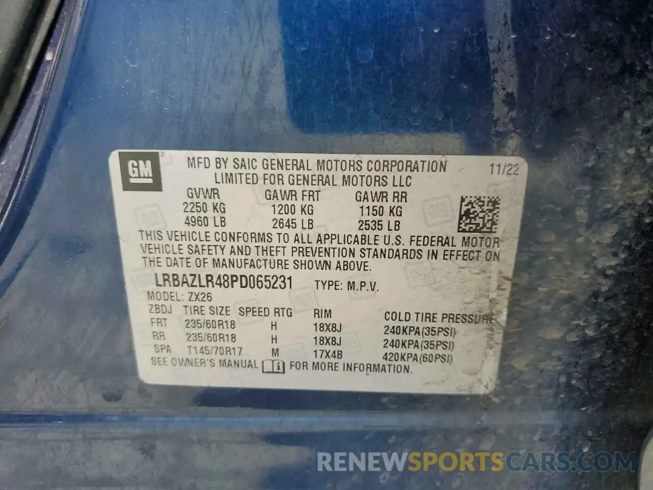 12 Photograph of a damaged car LRBAZLR48PD065231 BUICK ENVISION 2023