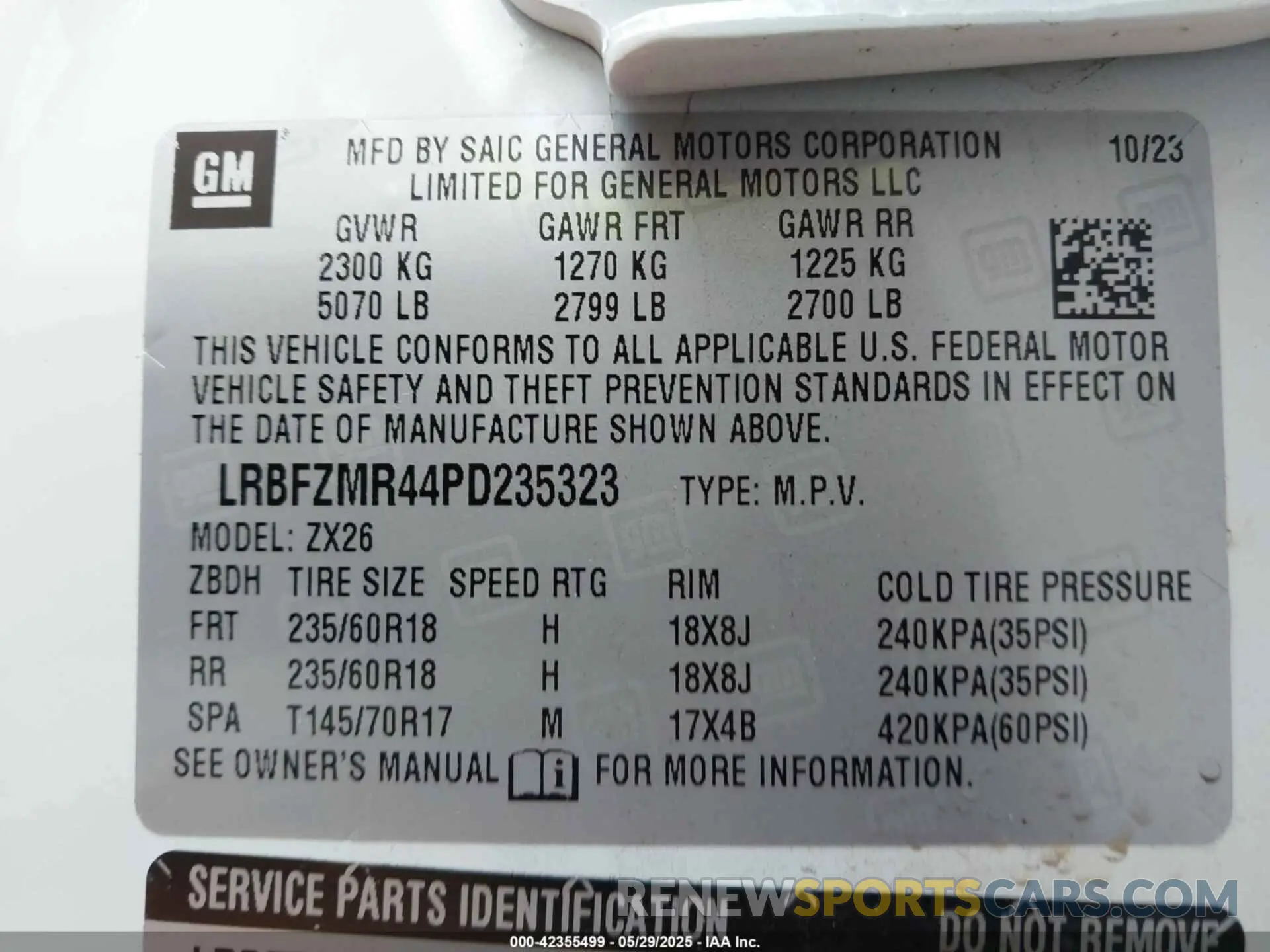 9 Photograph of a damaged car LRBFZMR44PD235323 BUICK ENVISION 2023