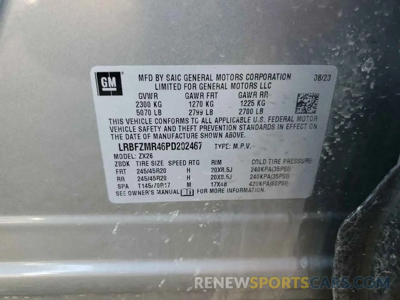 12 Photograph of a damaged car LRBFZMR46PD202467 BUICK ENVISION 2023