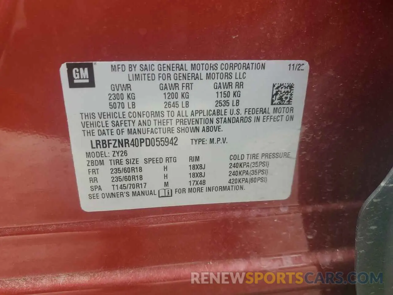 15 Photograph of a damaged car LRBFZNR40PD055942 BUICK ENVISION 2023