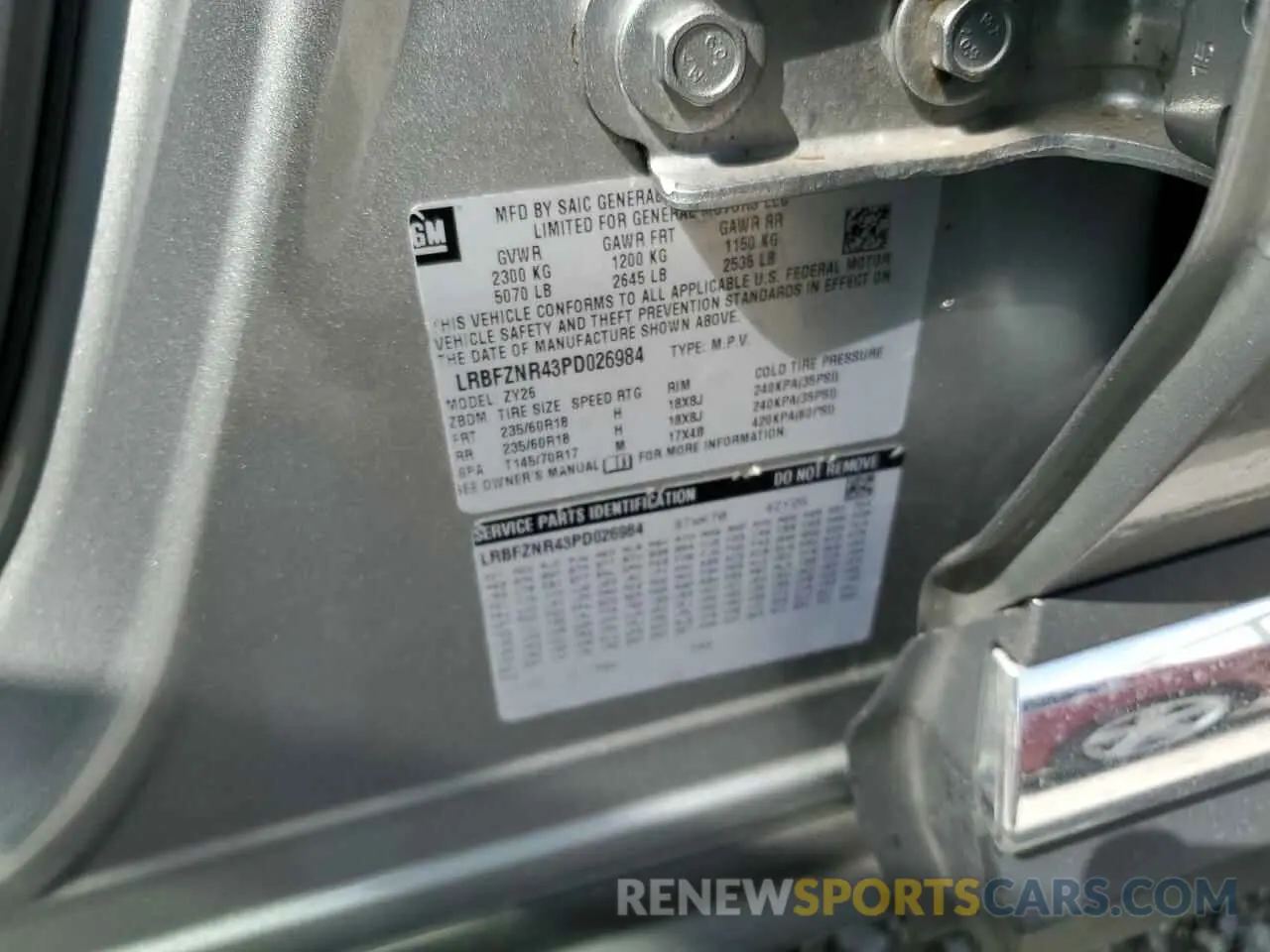 13 Photograph of a damaged car LRBFZNR43PD026984 BUICK ENVISION 2023