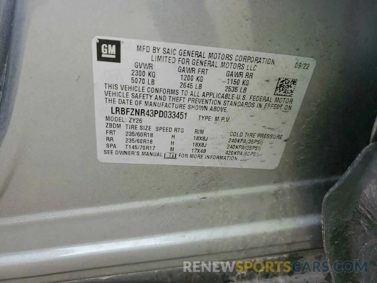 13 Photograph of a damaged car LRBFZNR43PD033451 BUICK ENVISION 2023
