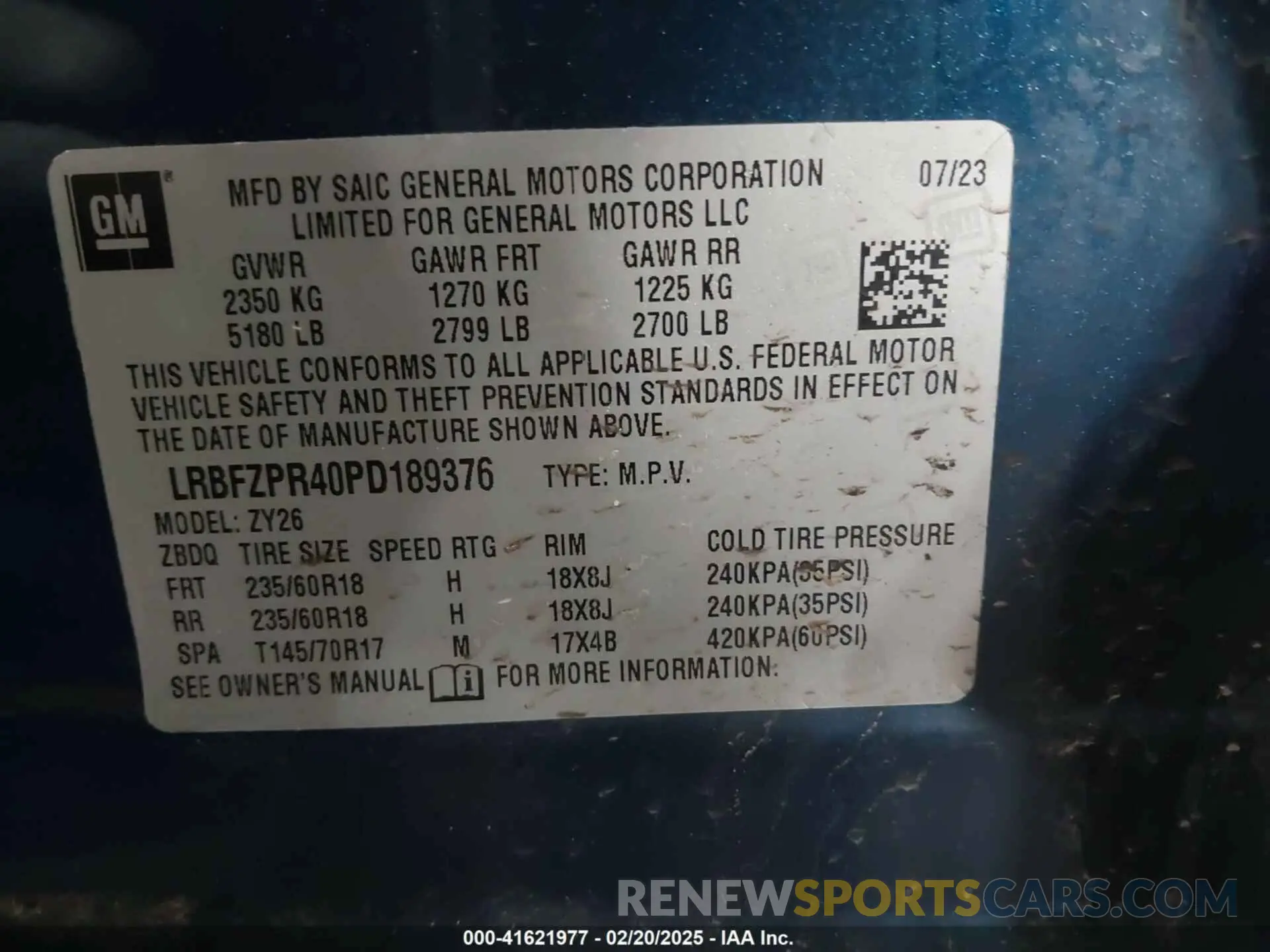 9 Photograph of a damaged car LRBFZPR40PD189376 BUICK ENVISION 2023