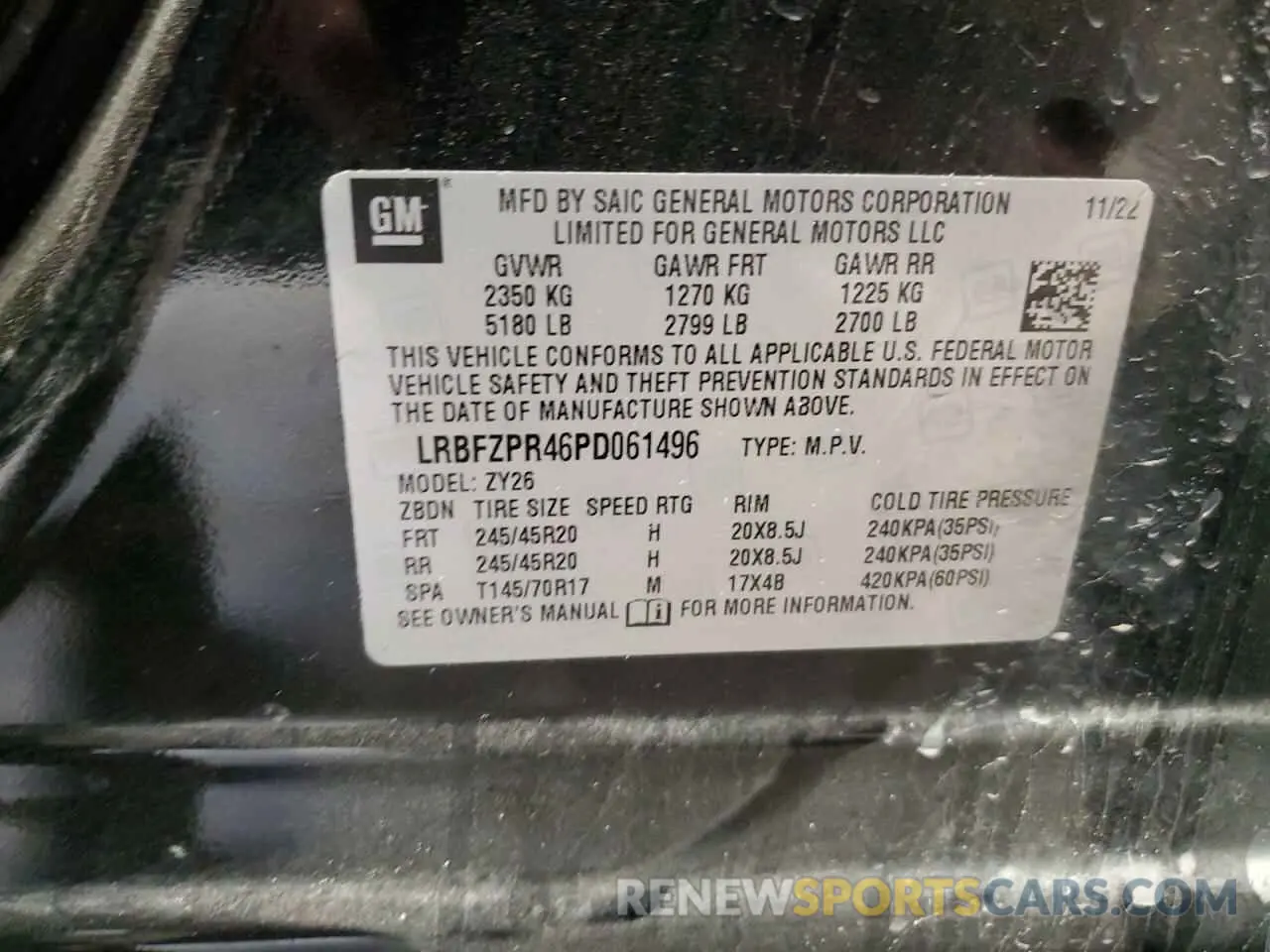 13 Photograph of a damaged car LRBFZPR46PD061496 BUICK ENVISION 2023