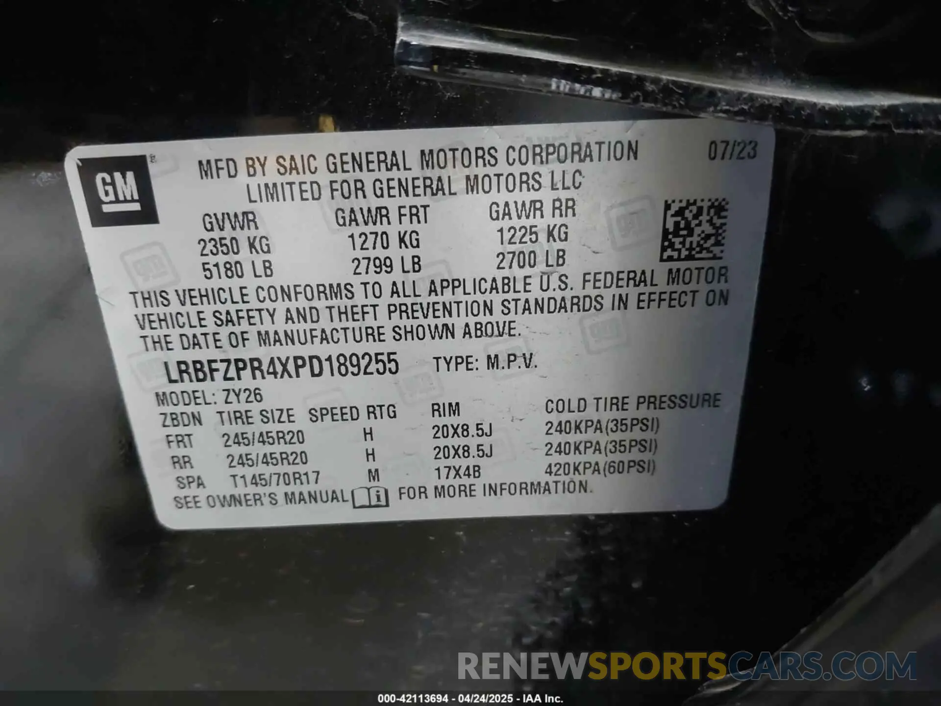 9 Photograph of a damaged car LRBFZPR4XPD189255 BUICK ENVISION 2023