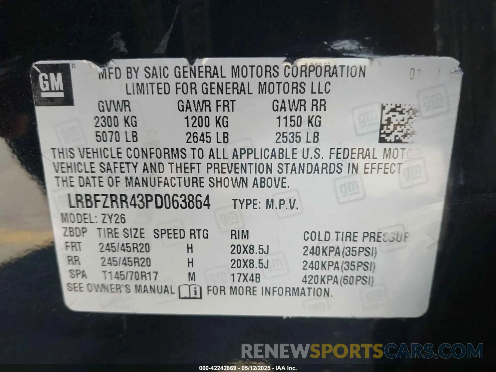 9 Photograph of a damaged car LRBFZRR43PD063864 BUICK ENVISION 2023