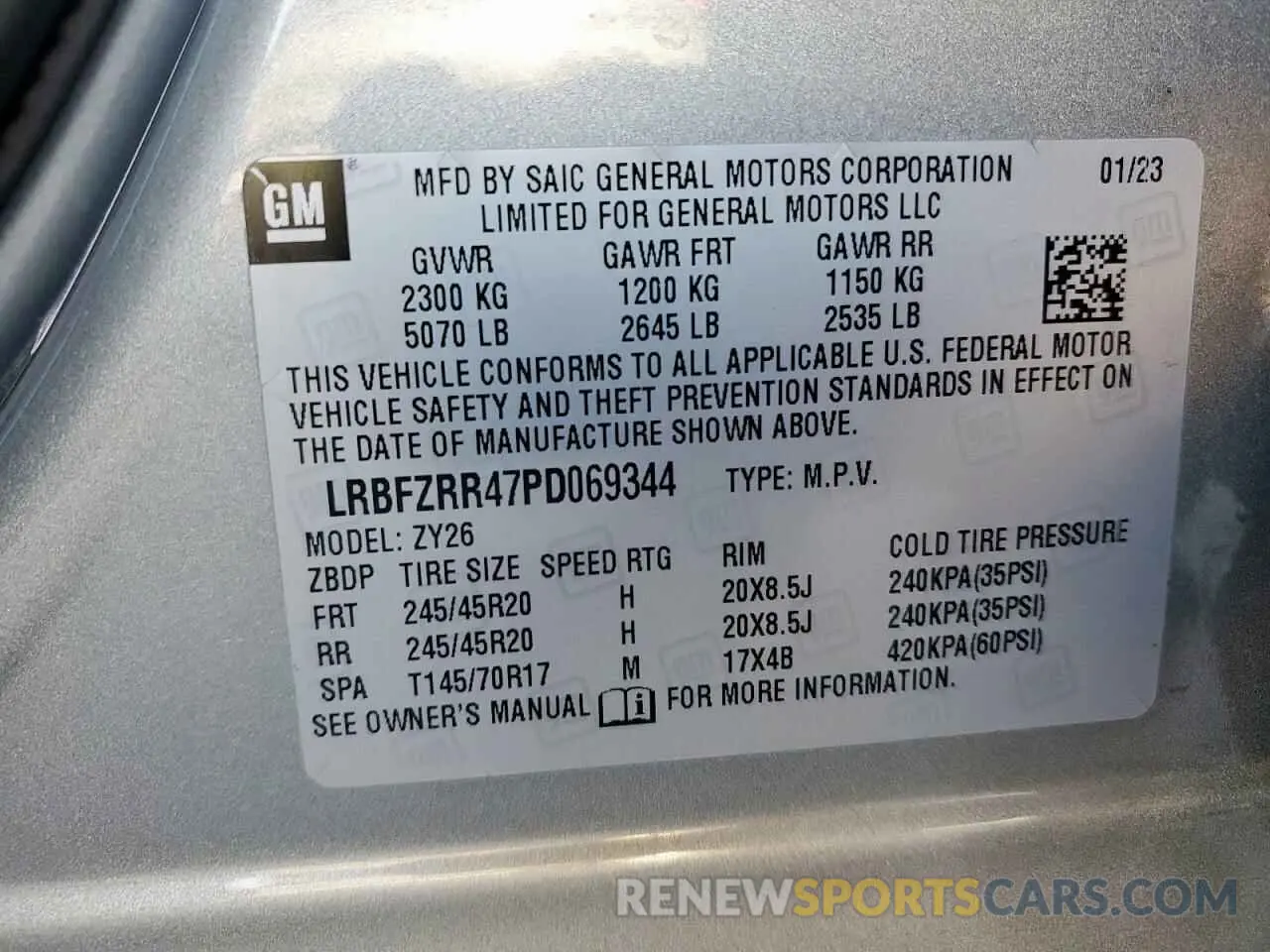 15 Photograph of a damaged car LRBFZRR47PD069344 BUICK ENVISION 2023