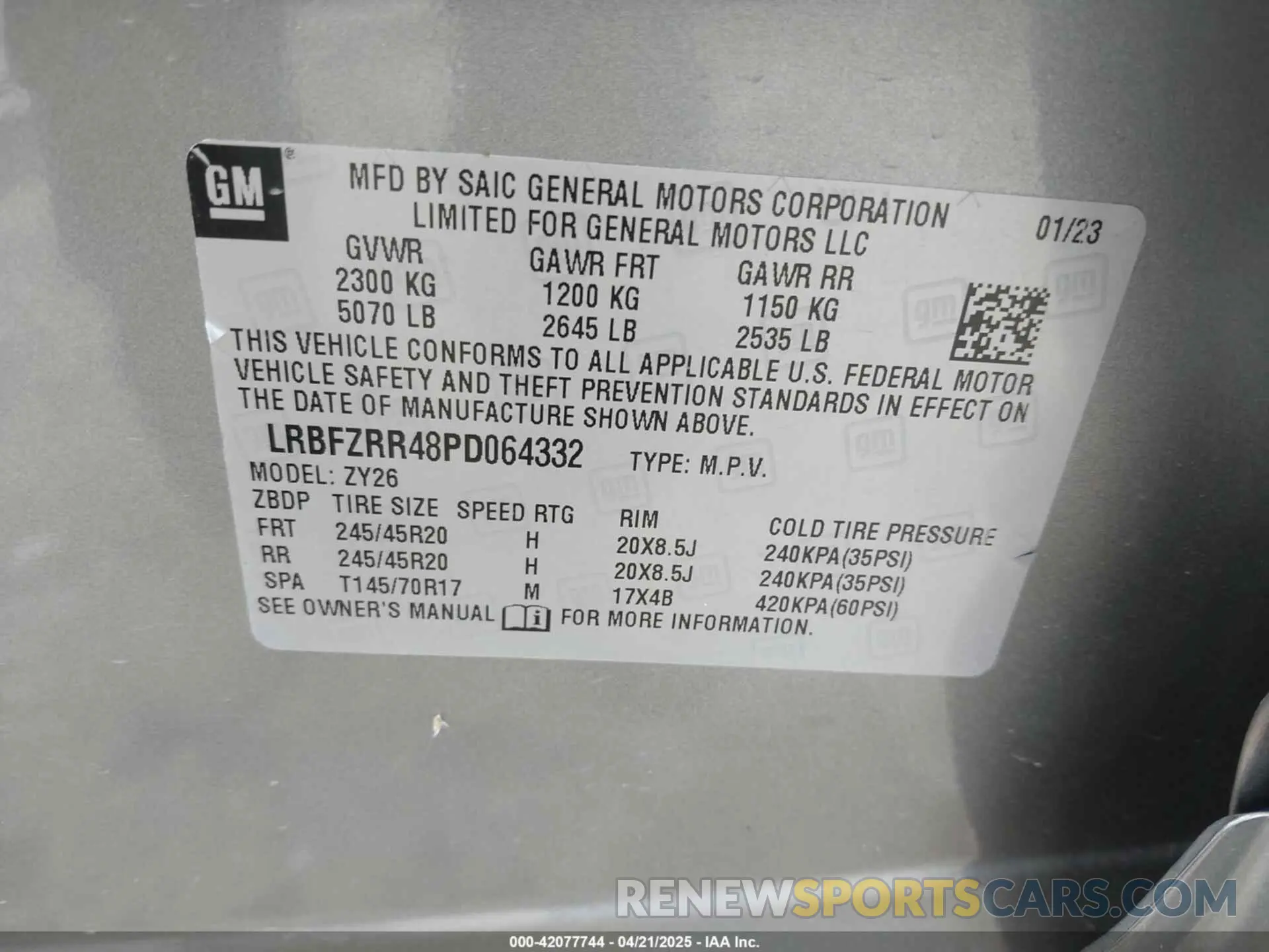 9 Photograph of a damaged car LRBFZRR48PD064332 BUICK ENVISION 2023