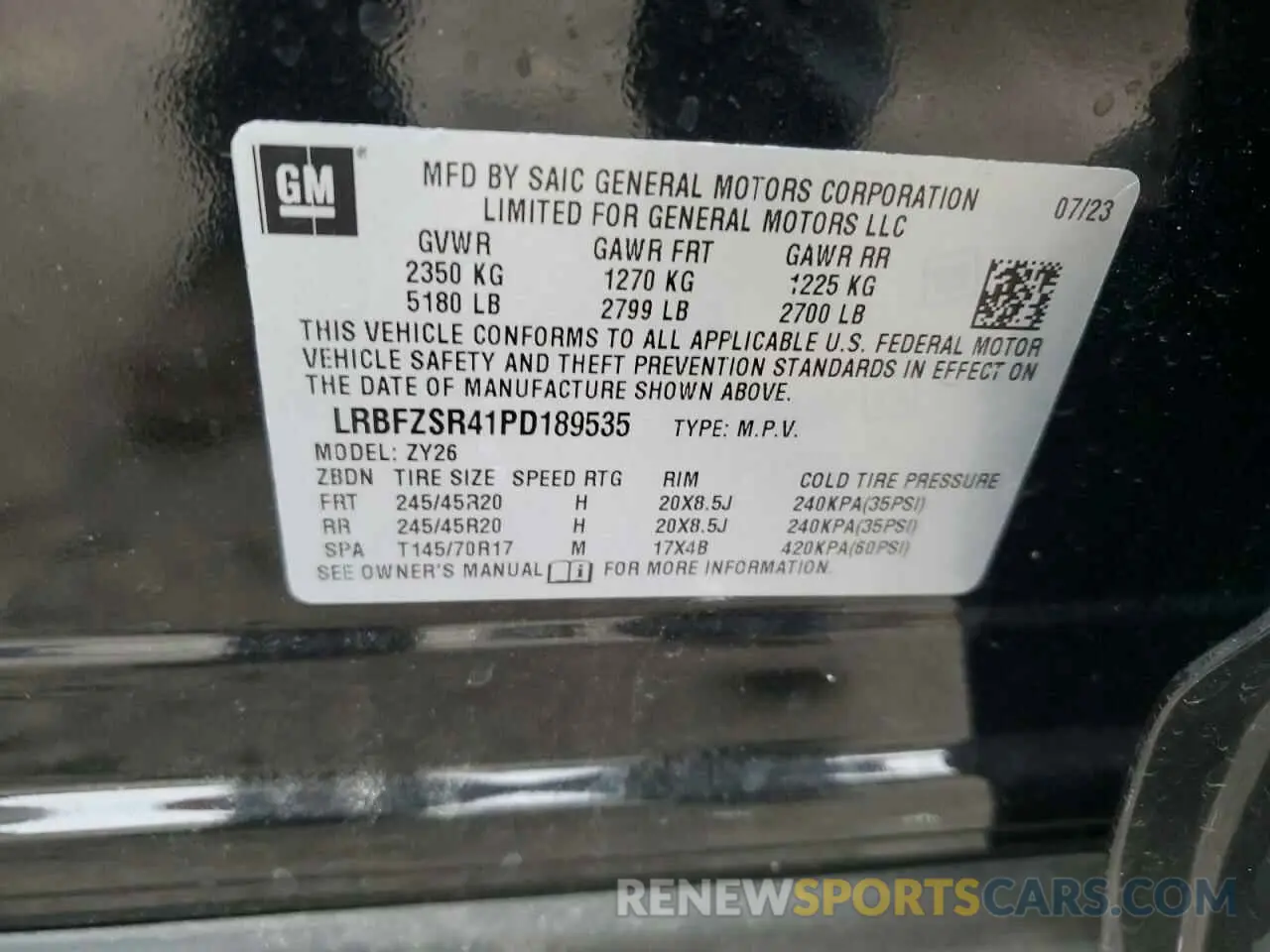 13 Photograph of a damaged car LRBFZSR41PD189535 BUICK ENVISION 2023