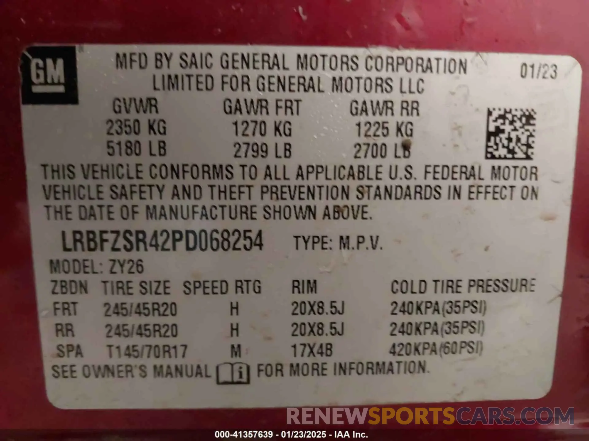 9 Photograph of a damaged car LRBFZSR42PD068254 BUICK ENVISION 2023