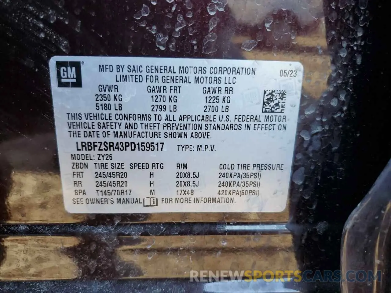 14 Photograph of a damaged car LRBFZSR43PD159517 BUICK ENVISION 2023