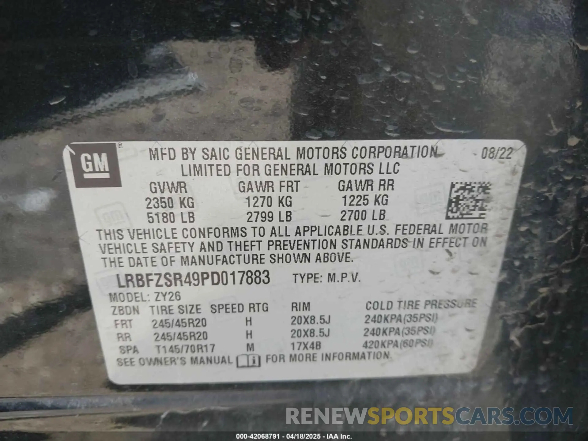 9 Photograph of a damaged car LRBFZSR49PD017883 BUICK ENVISION 2023
