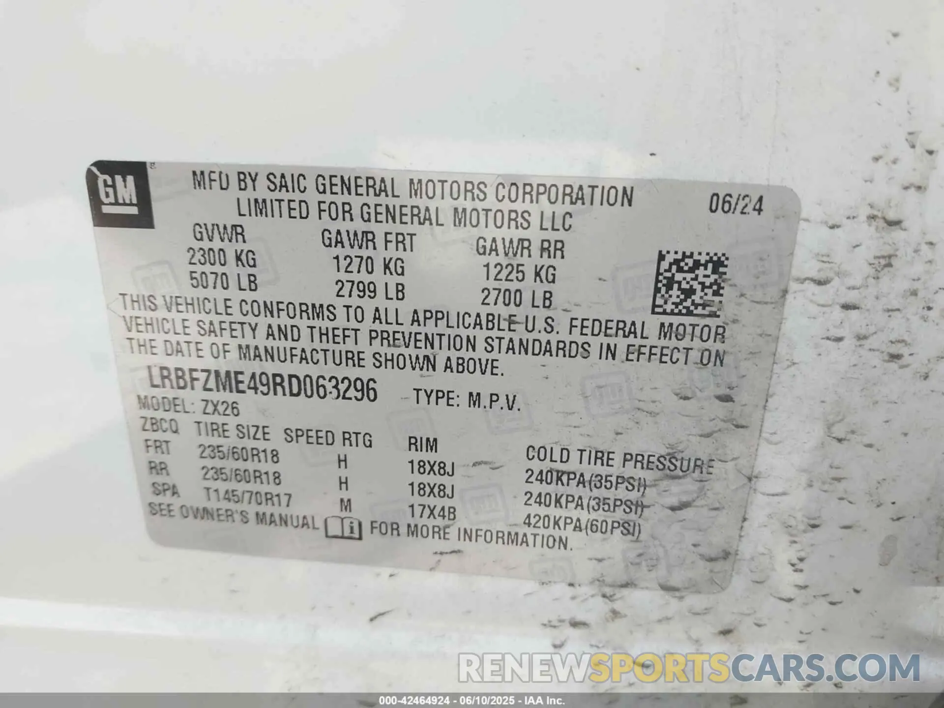 9 Photograph of a damaged car LRBFZME49RD063296 BUICK ENVISION 2024
