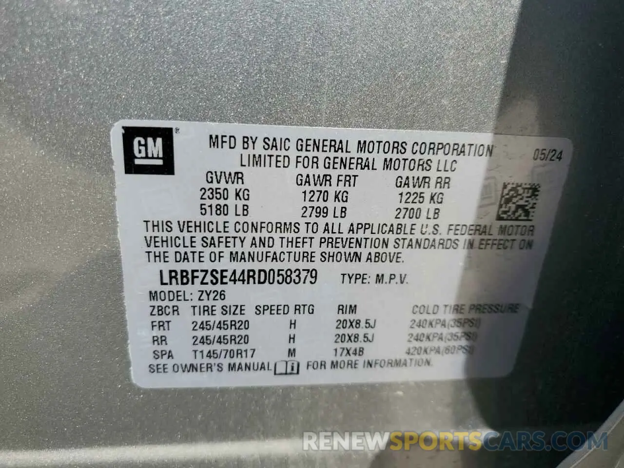 13 Photograph of a damaged car LRBFZSE44RD058379 BUICK ENVISION 2024