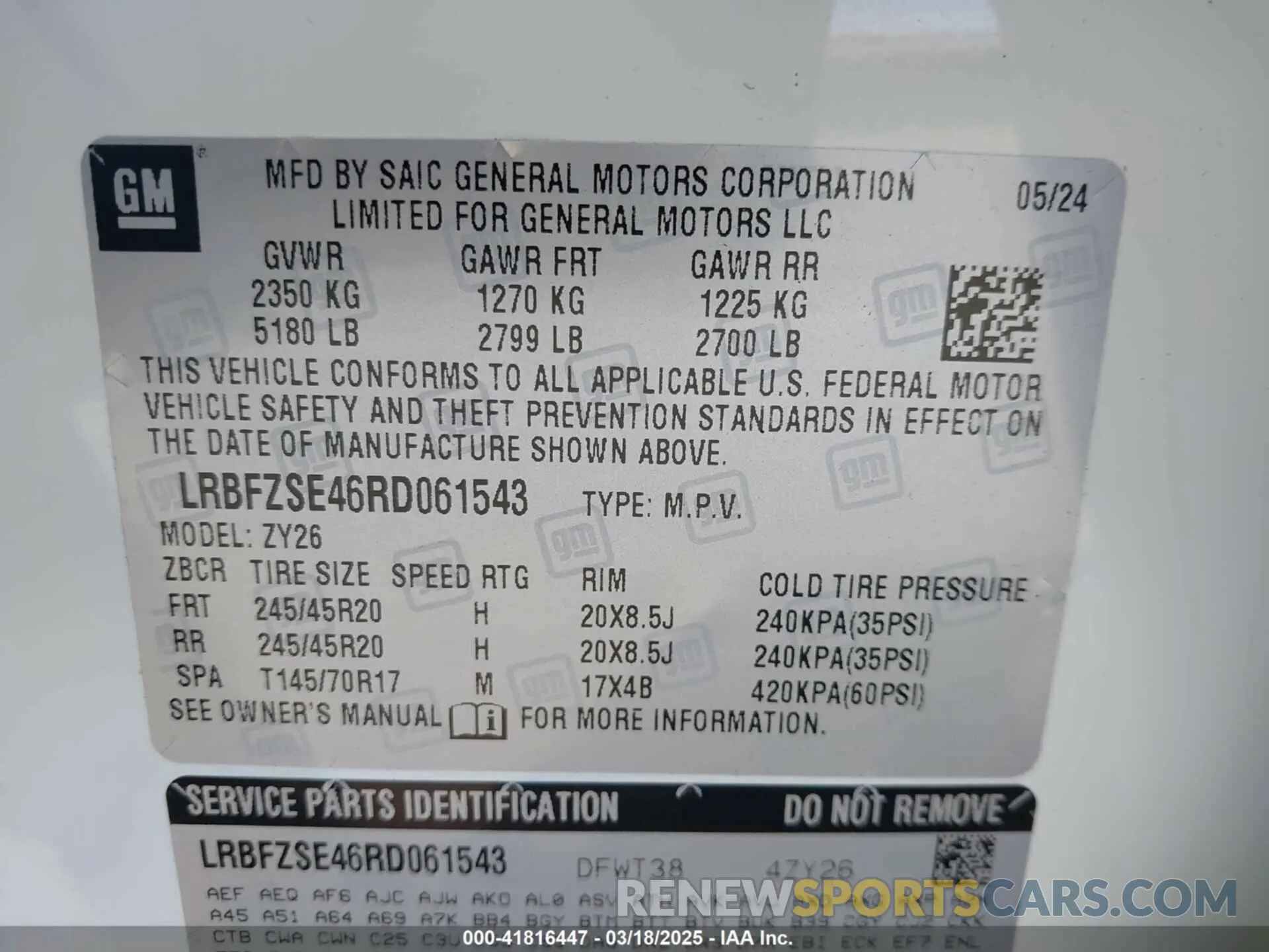 9 Photograph of a damaged car LRBFZSE46RD061543 BUICK ENVISION 2024