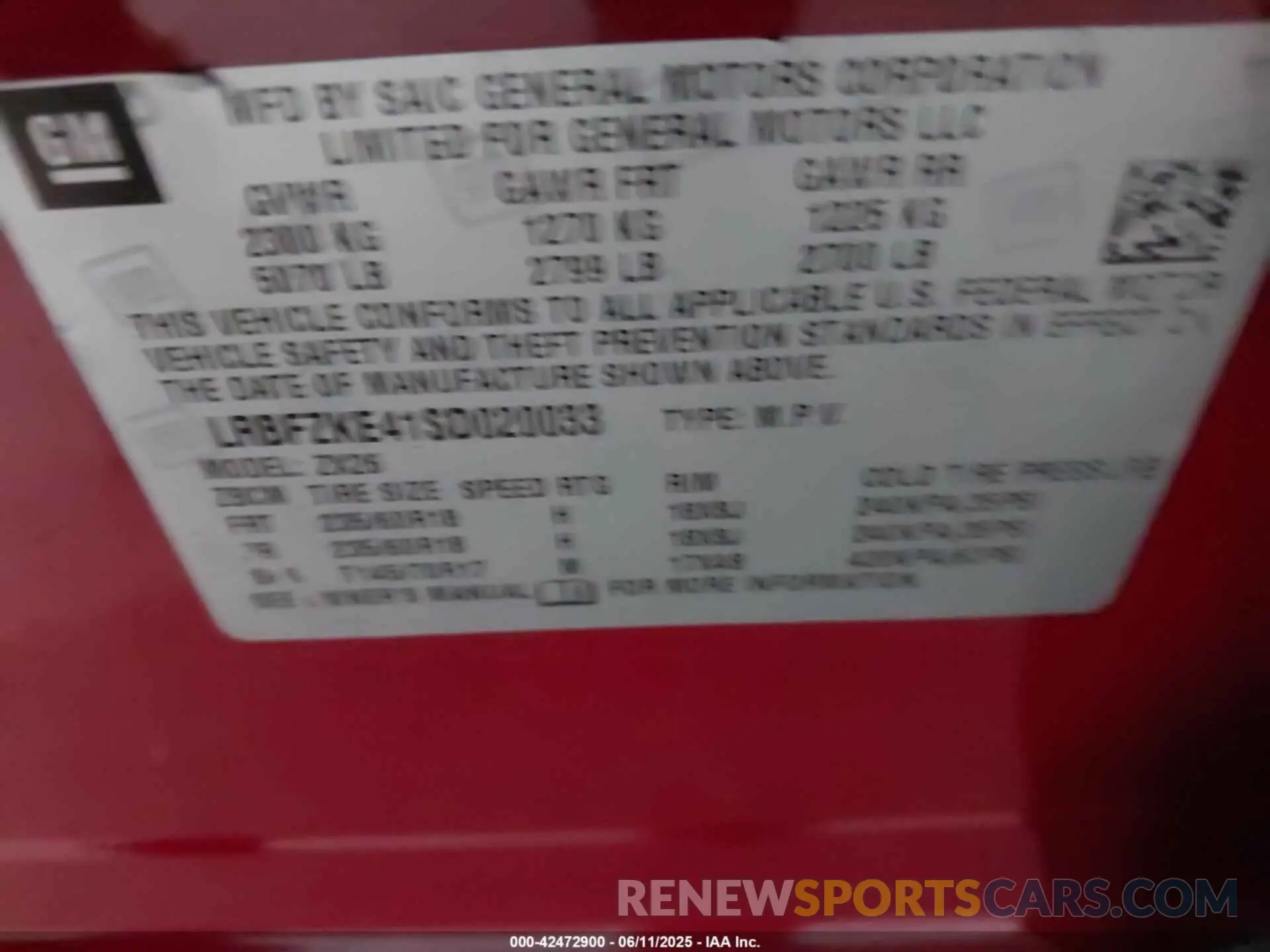 9 Photograph of a damaged car LRBFZKE41SD020033 BUICK ENVISION 2025
